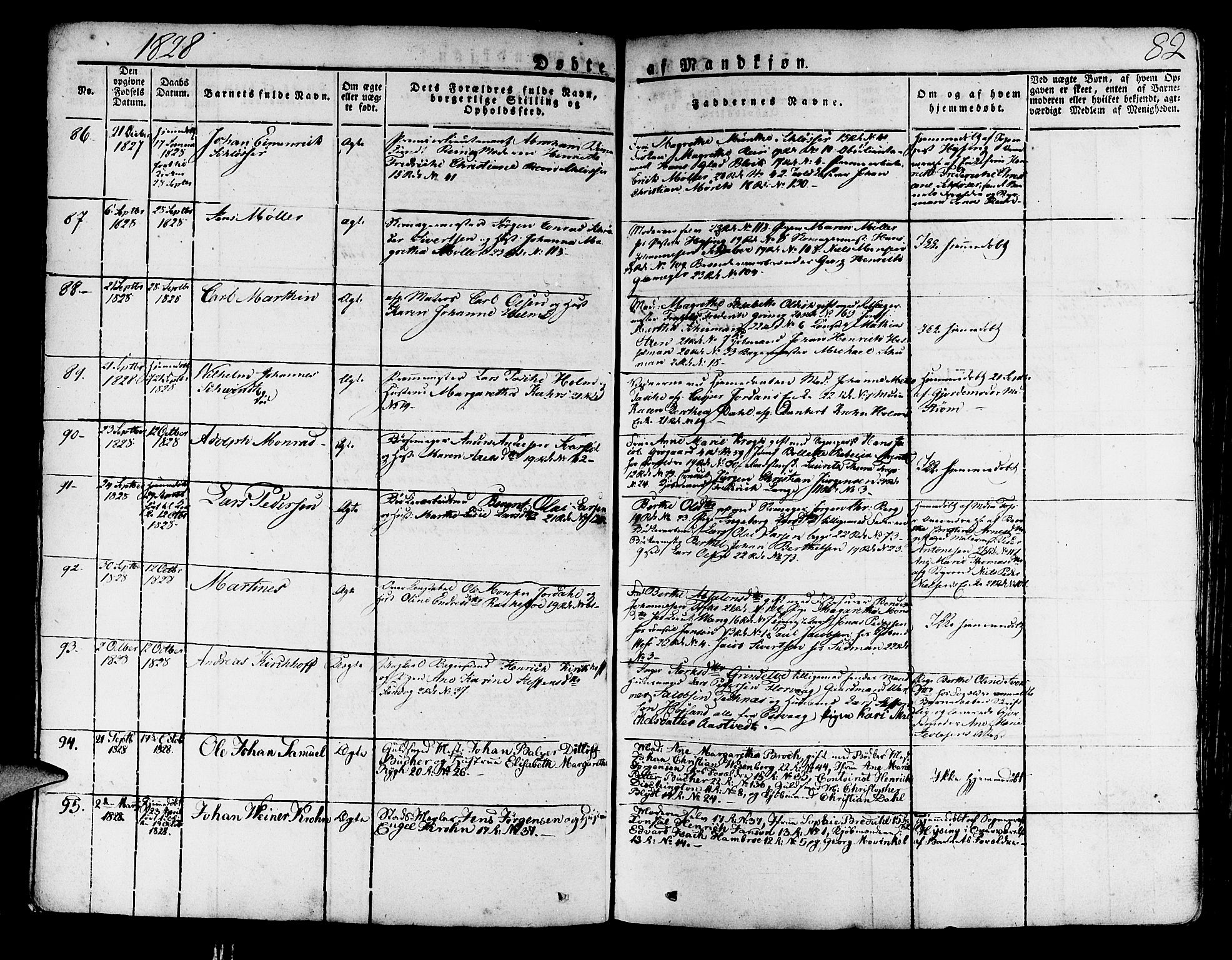 Korskirken sokneprestembete, AV/SAB-A-76101/H/Haa/L0014: Ministerialbok nr. A 14, 1823-1835, s. 82