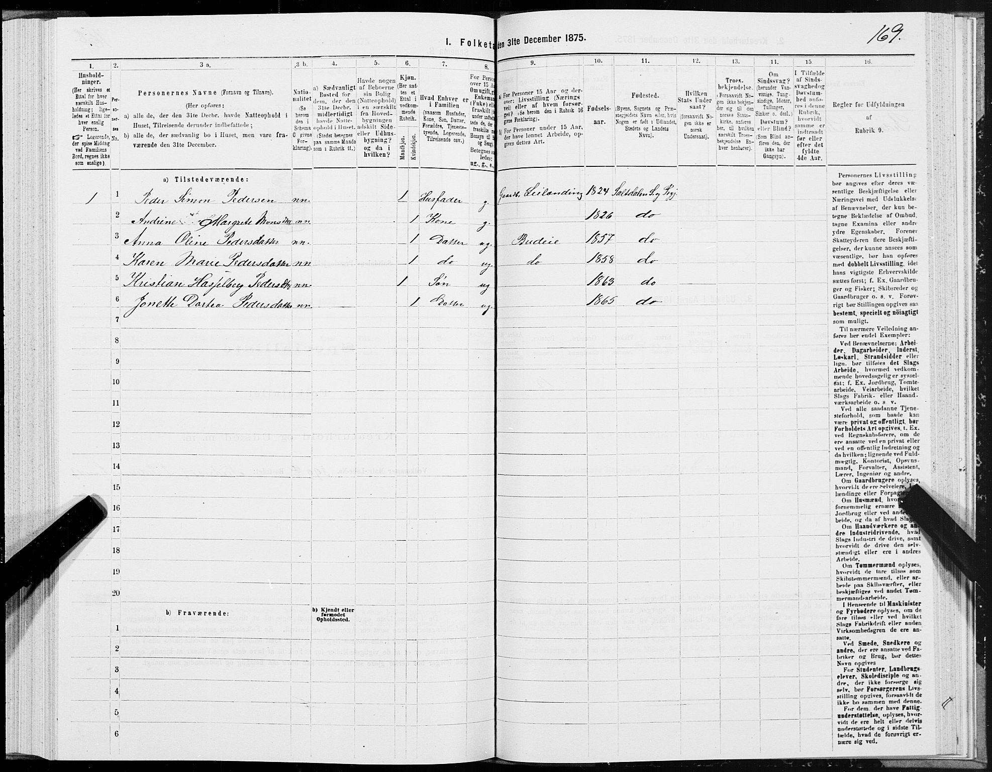 SAT, Folketelling 1875 for 1840P Saltdal prestegjeld, 1875, s. 2169