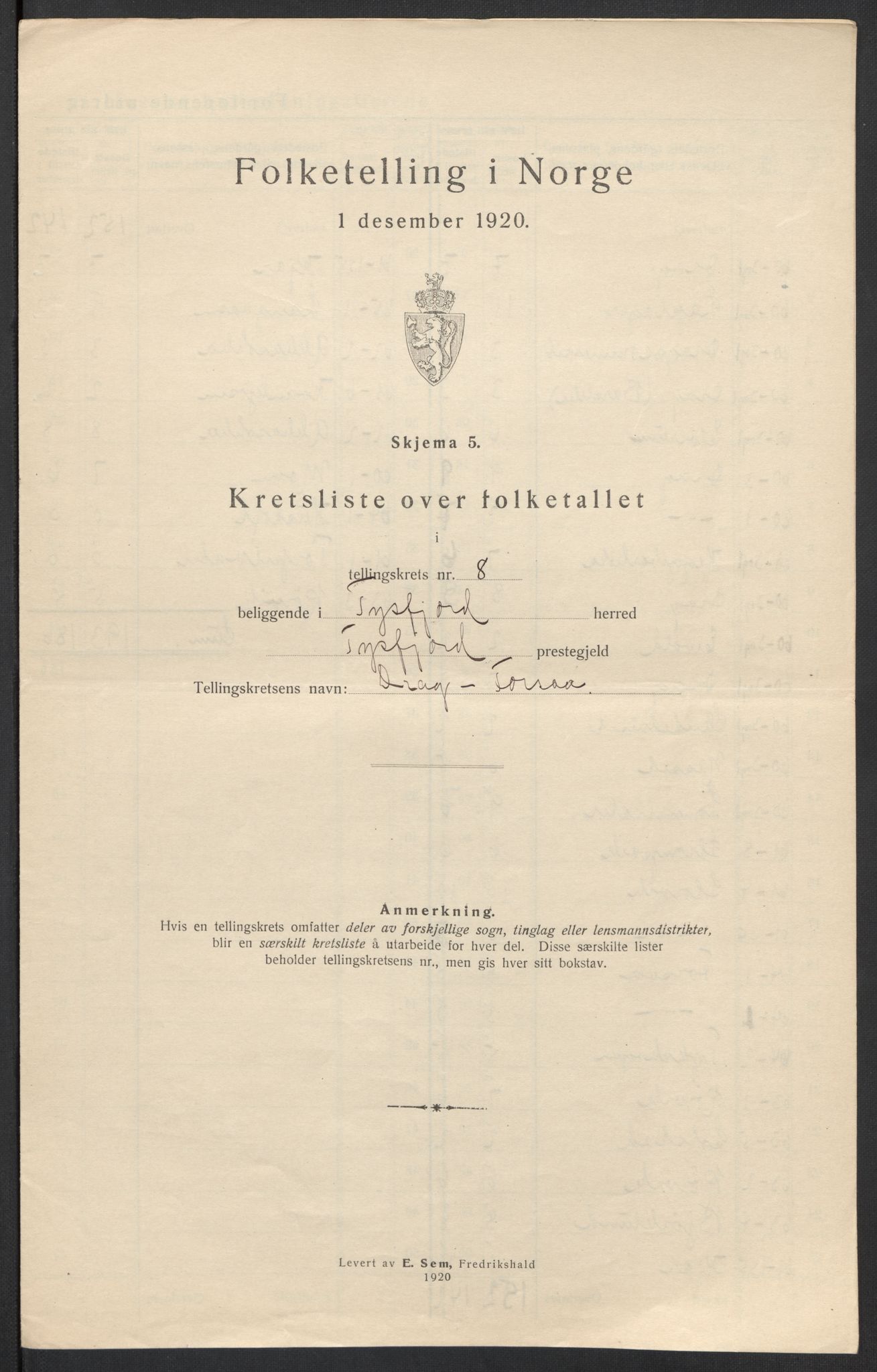 SAT, Folketelling 1920 for 1850 Tysfjord herred, 1920, s. 29