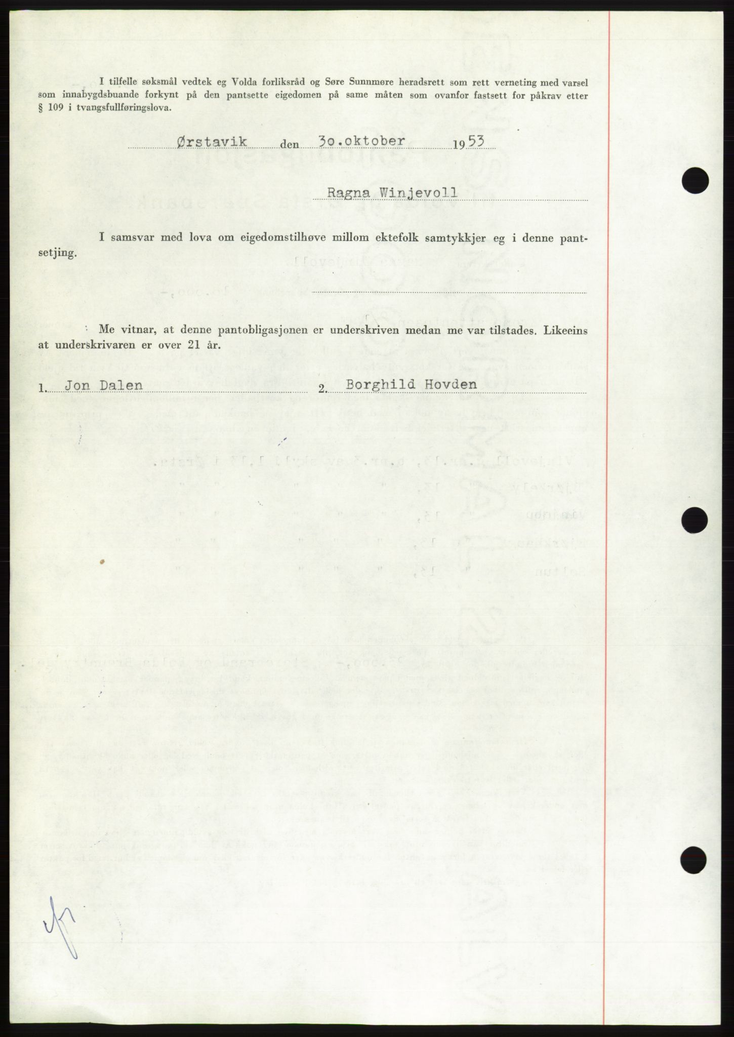 Søre Sunnmøre sorenskriveri, AV/SAT-A-4122/1/2/2C/L0124: Pantebok nr. 12B, 1953-1954, Dagboknr: 2680/1953