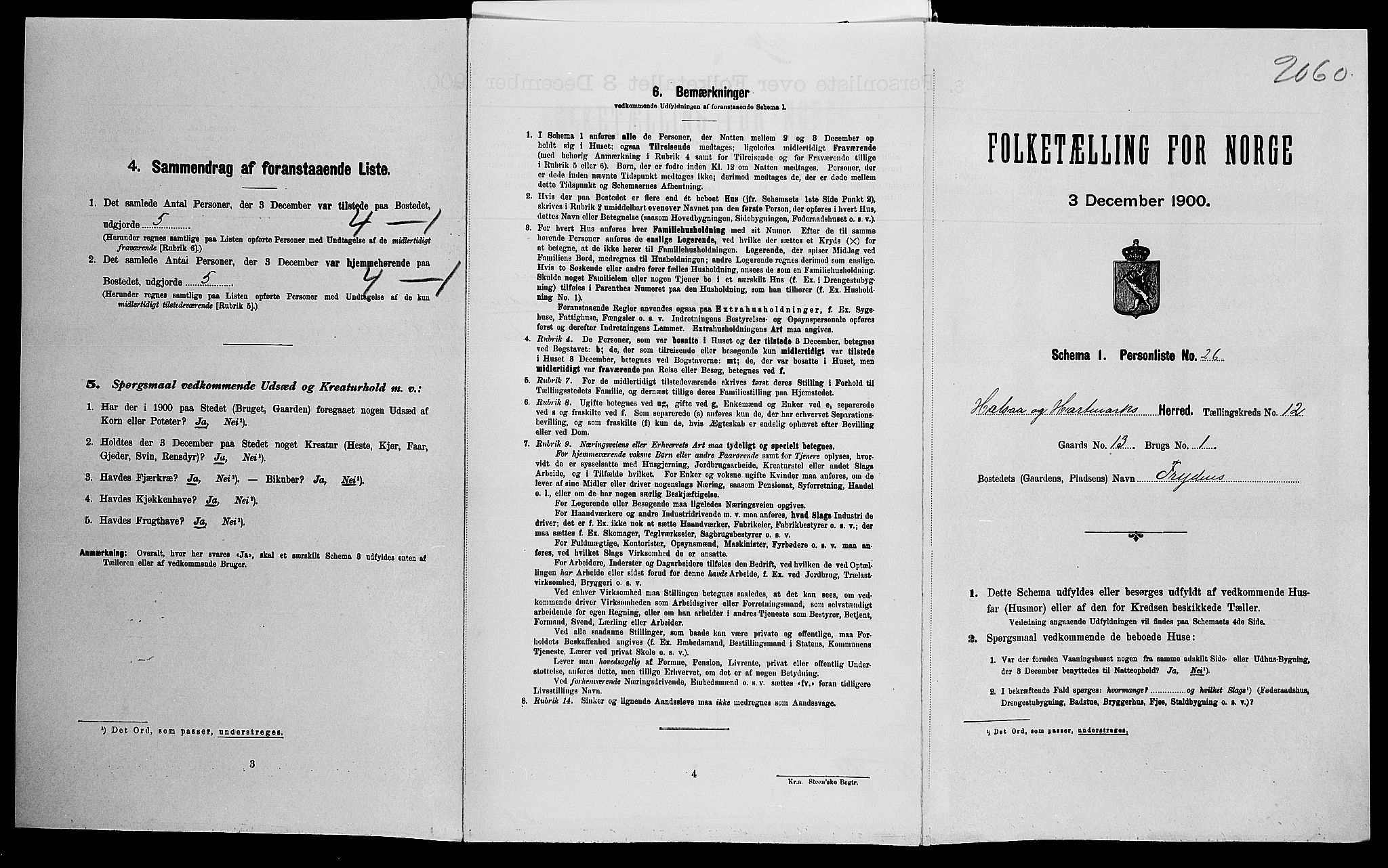 SAK, Folketelling 1900 for 1019 Halse og Harkmark herred, 1900, s. 786