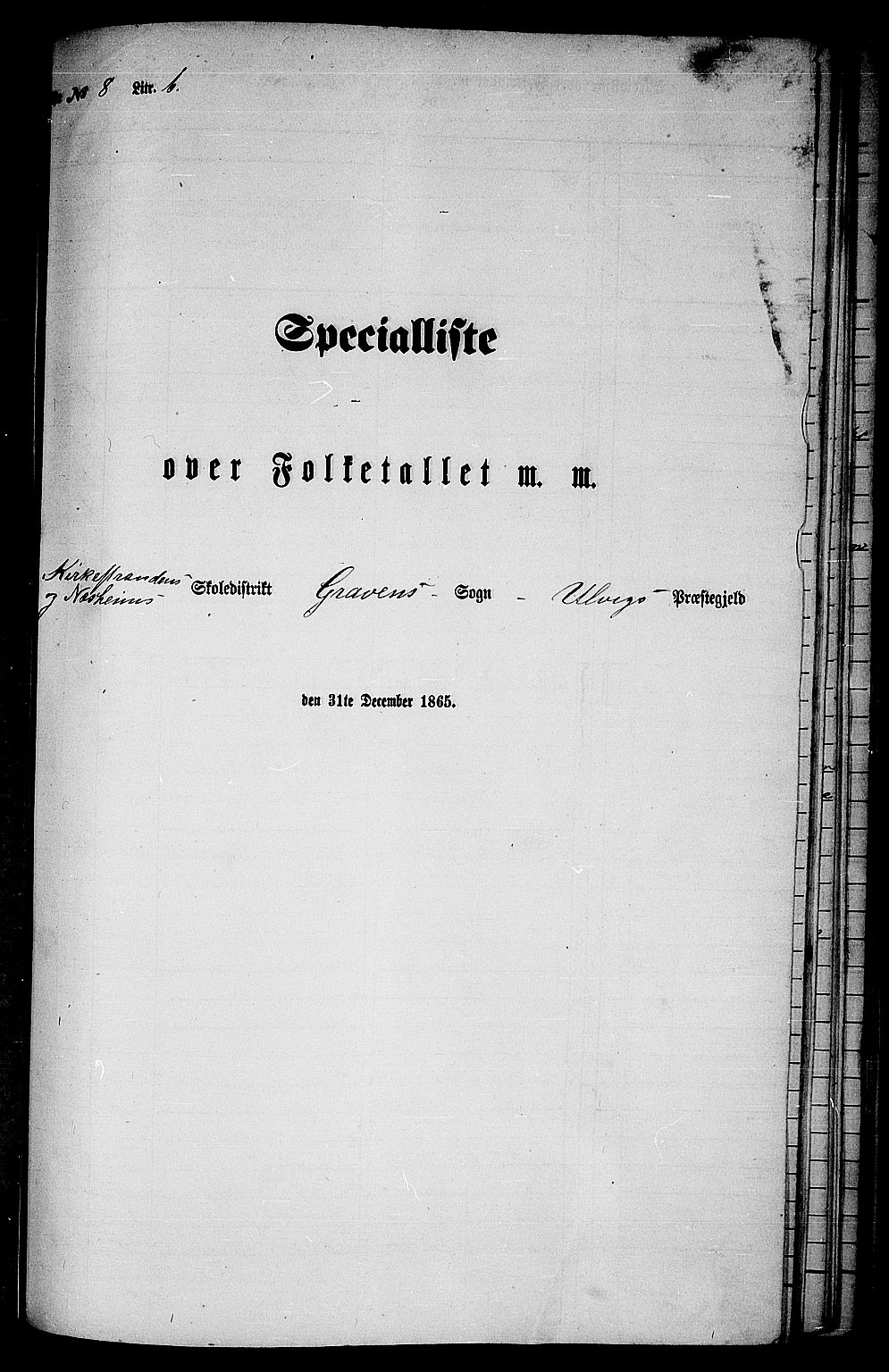RA, Folketelling 1865 for 1233P Ulvik prestegjeld, 1865, s. 137