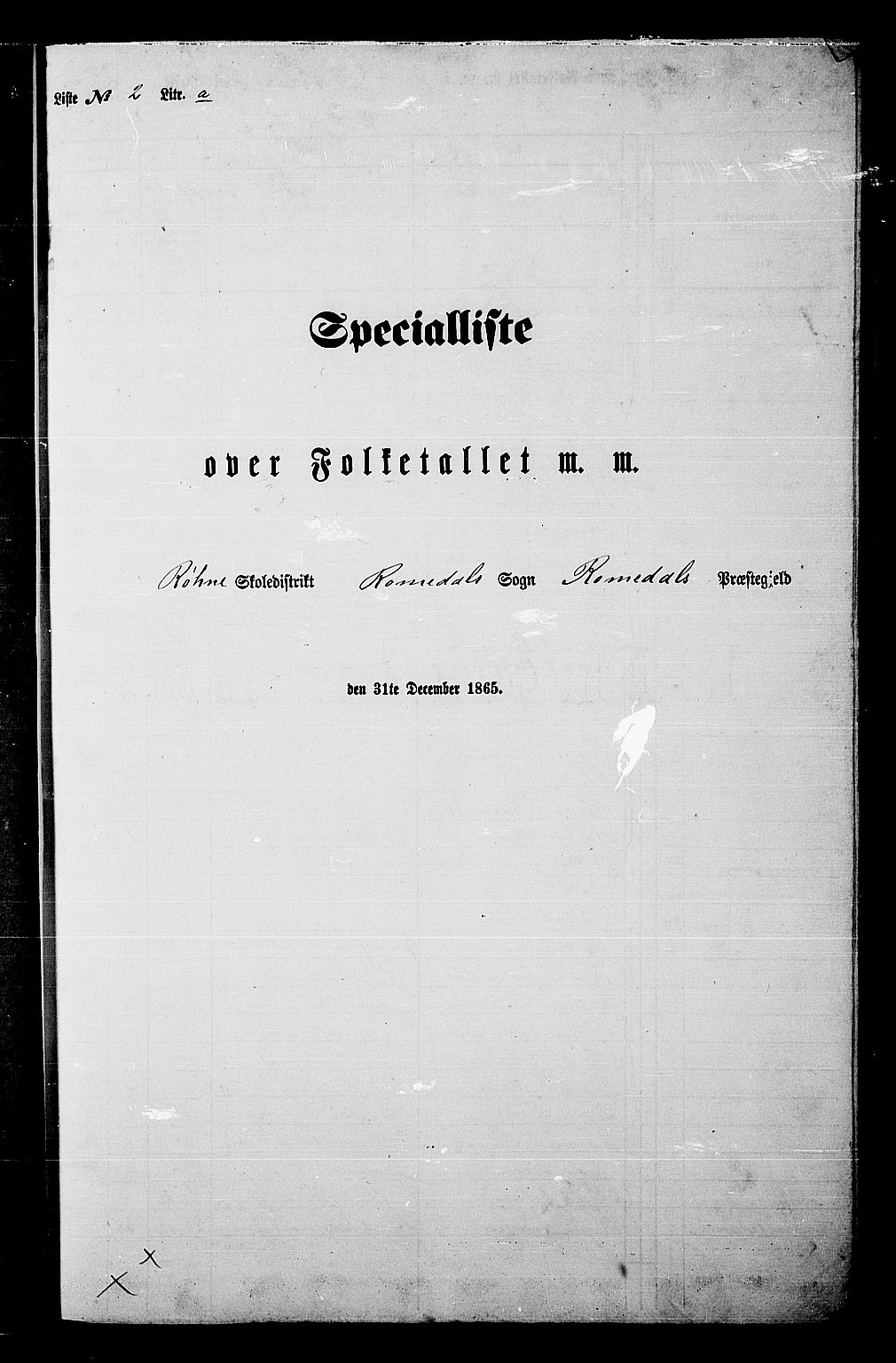 RA, Folketelling 1865 for 0416P Romedal prestegjeld, 1865, s. 38
