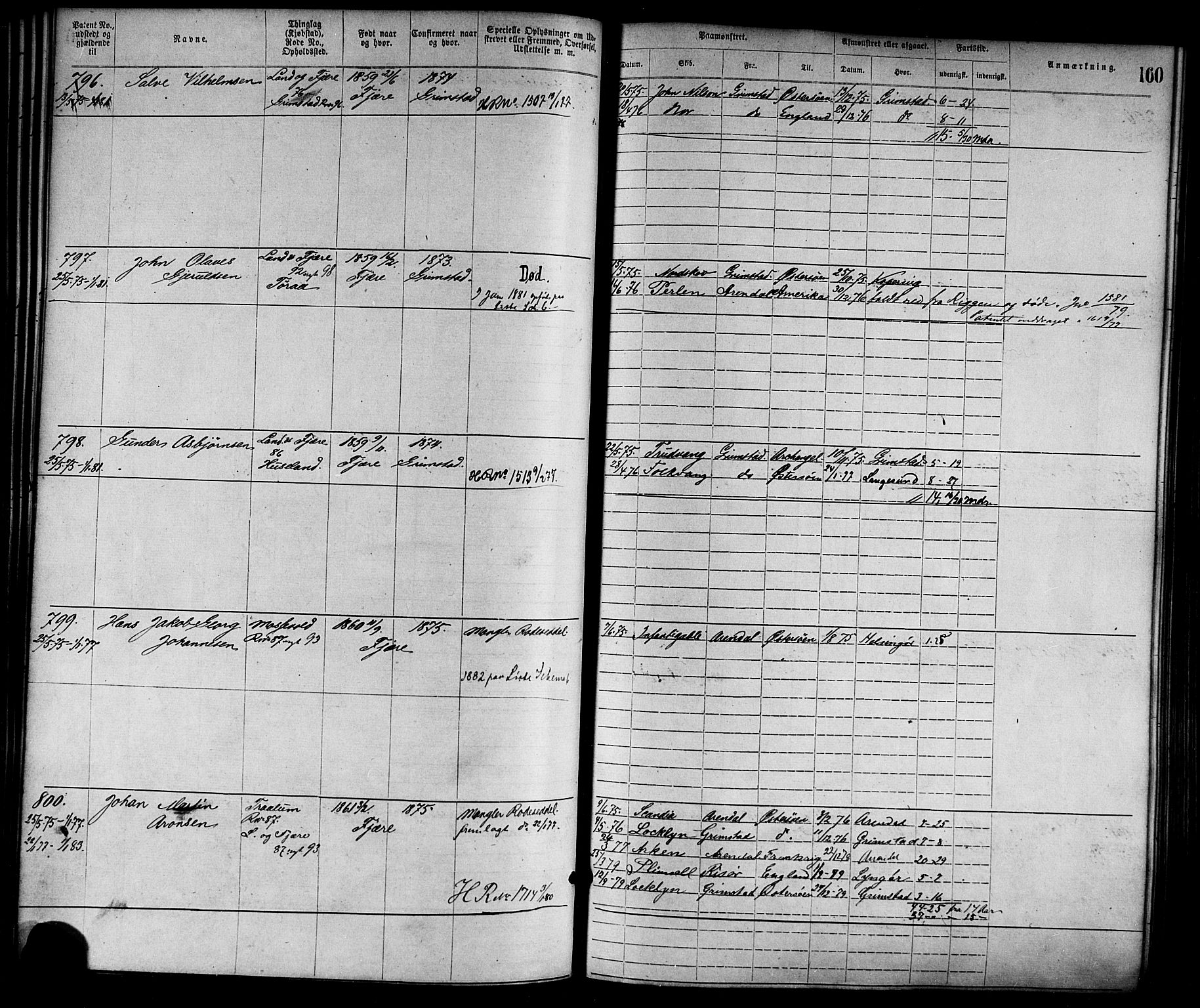 Grimstad mønstringskrets, AV/SAK-2031-0013/F/Fa/L0001: Annotasjonsrulle nr 1-1920 med register, F-1, 1870-1892, s. 183