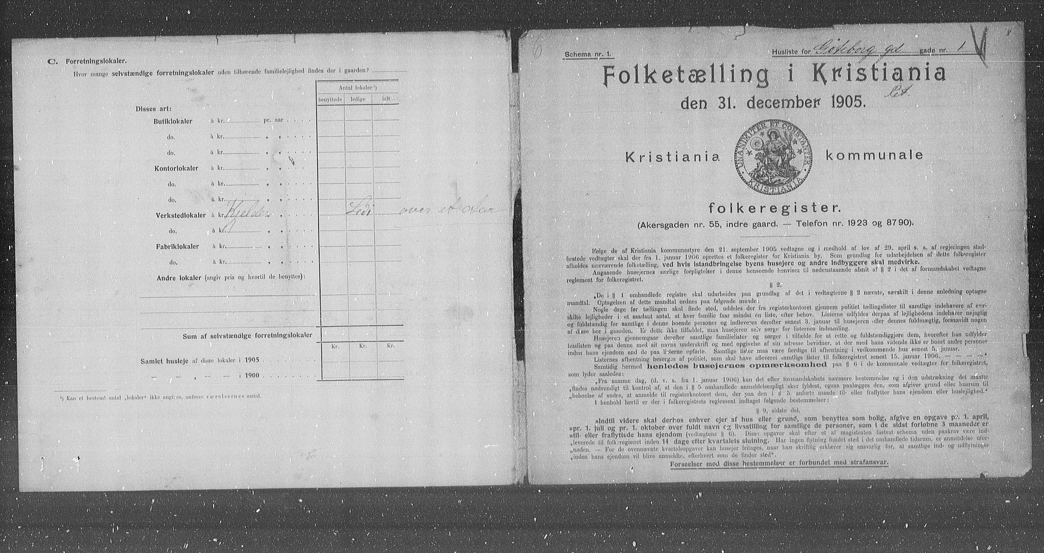 OBA, Kommunal folketelling 31.12.1905 for Kristiania kjøpstad, 1905, s. 17191