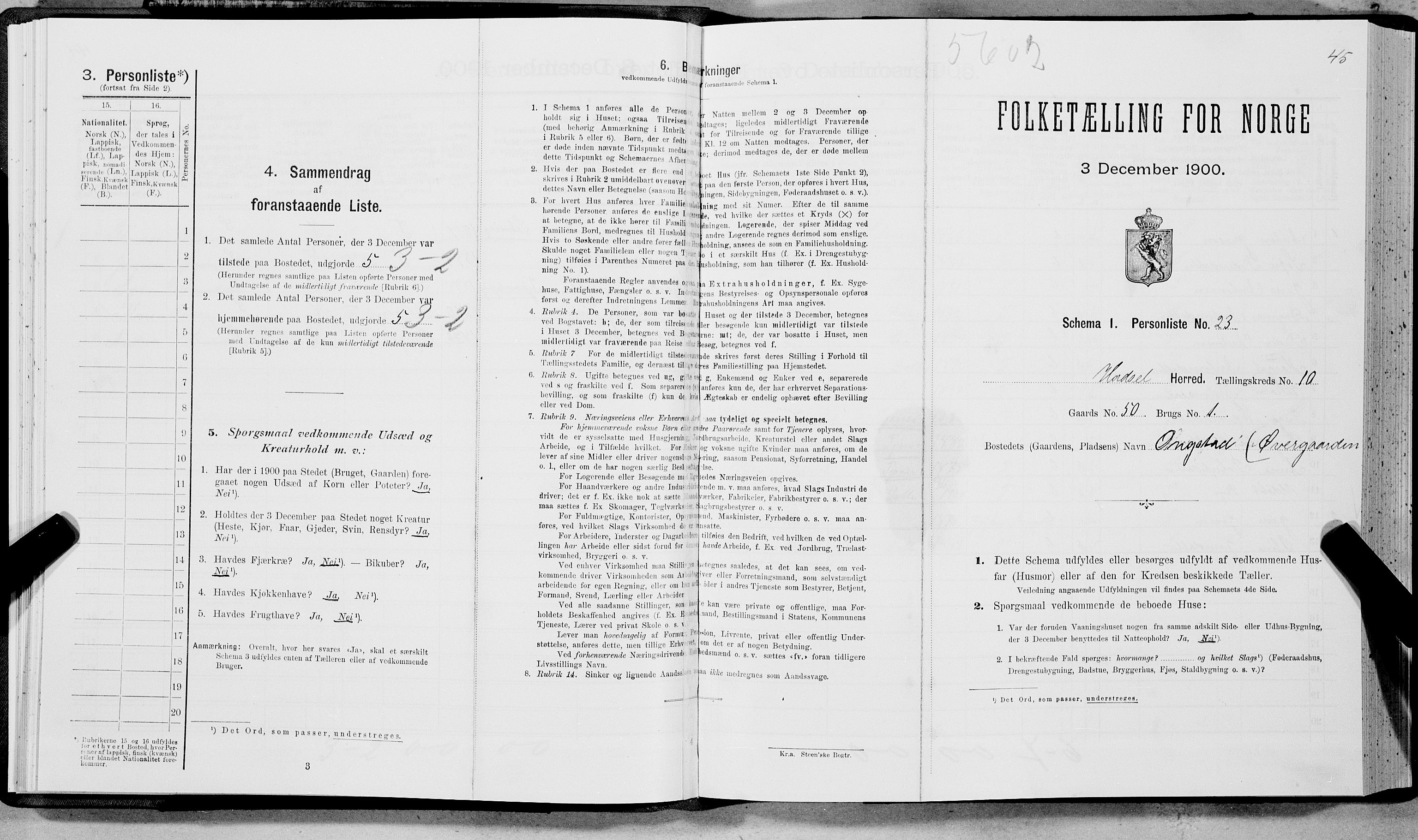 SAT, Folketelling 1900 for 1866 Hadsel herred, 1900, s. 855