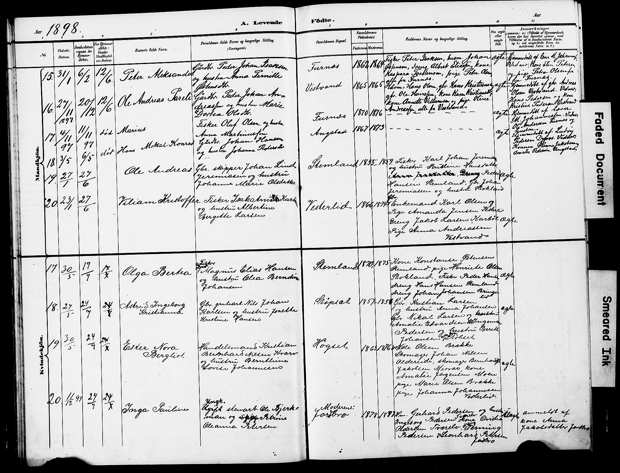 Ministerialprotokoller, klokkerbøker og fødselsregistre - Nordland, AV/SAT-A-1459/852/L0755: Klokkerbok nr. 852C06, 1895-1902