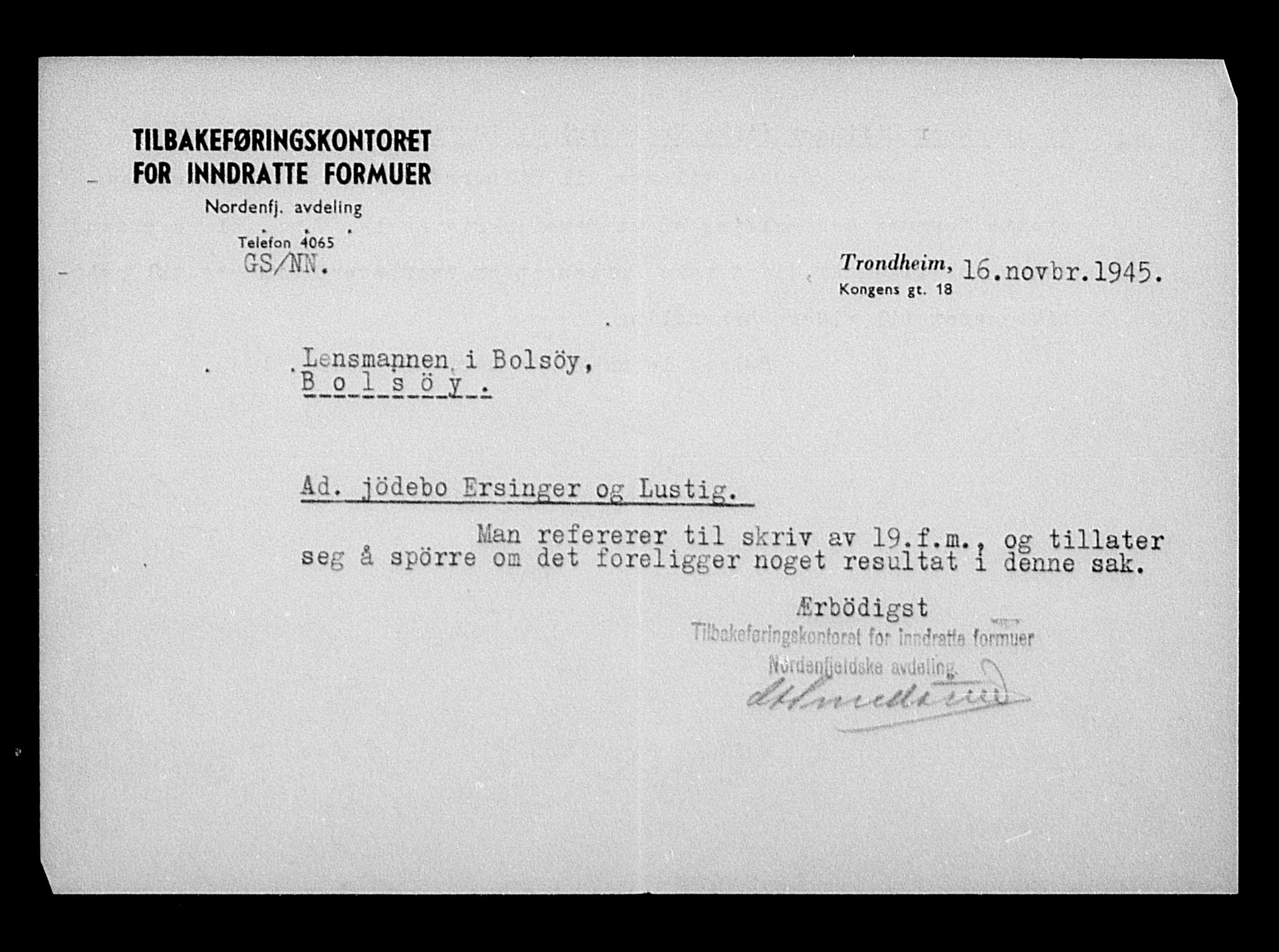 Justisdepartementet, Tilbakeføringskontoret for inndratte formuer, AV/RA-S-1564/H/Hc/Hcb/L0911: --, 1945-1947, s. 758