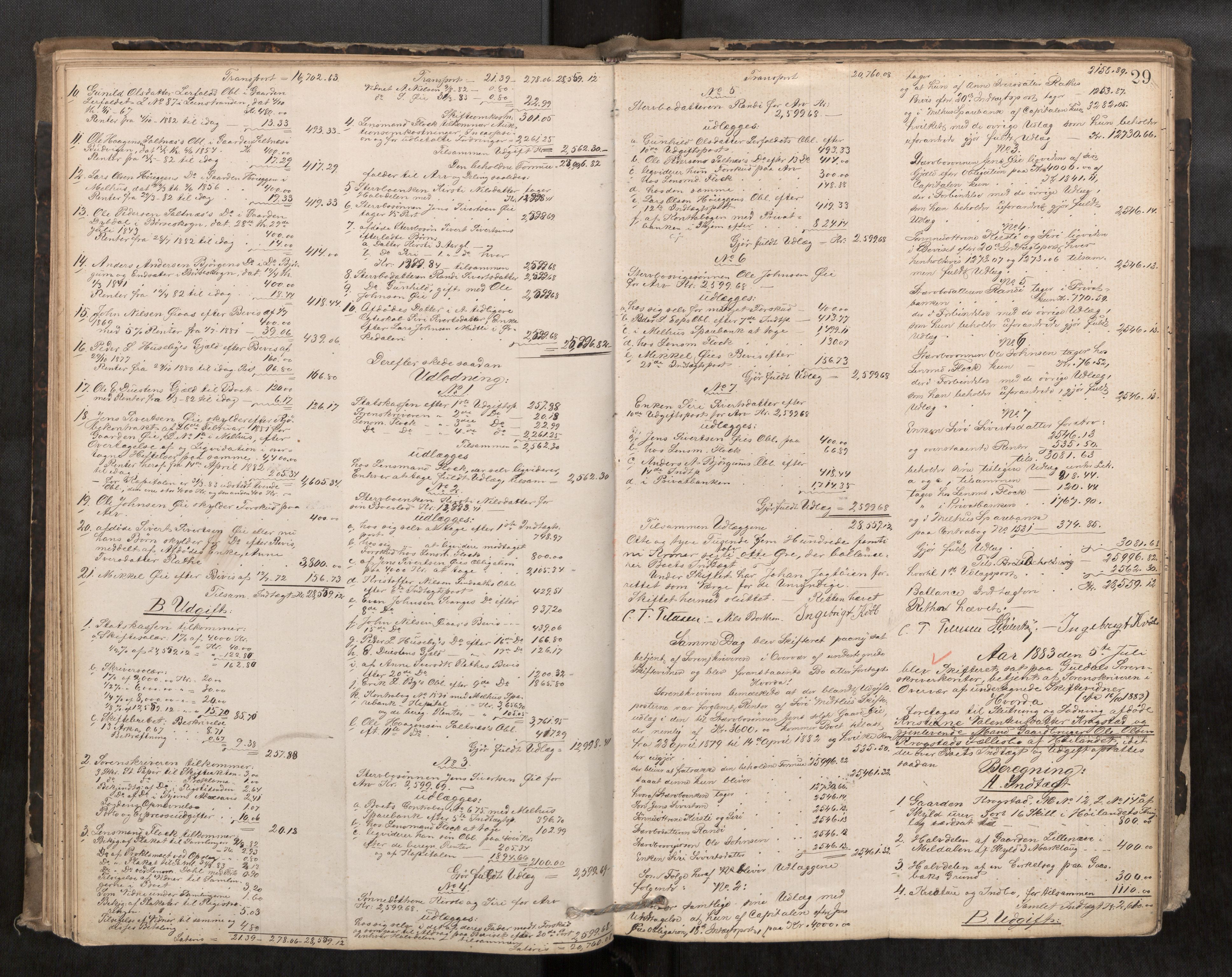 Gauldal sorenskriveri, AV/SAT-A-0014/1/3/3A/L0014: Skifteslutningsprotokoll  1, 1882-1889, s. 29
