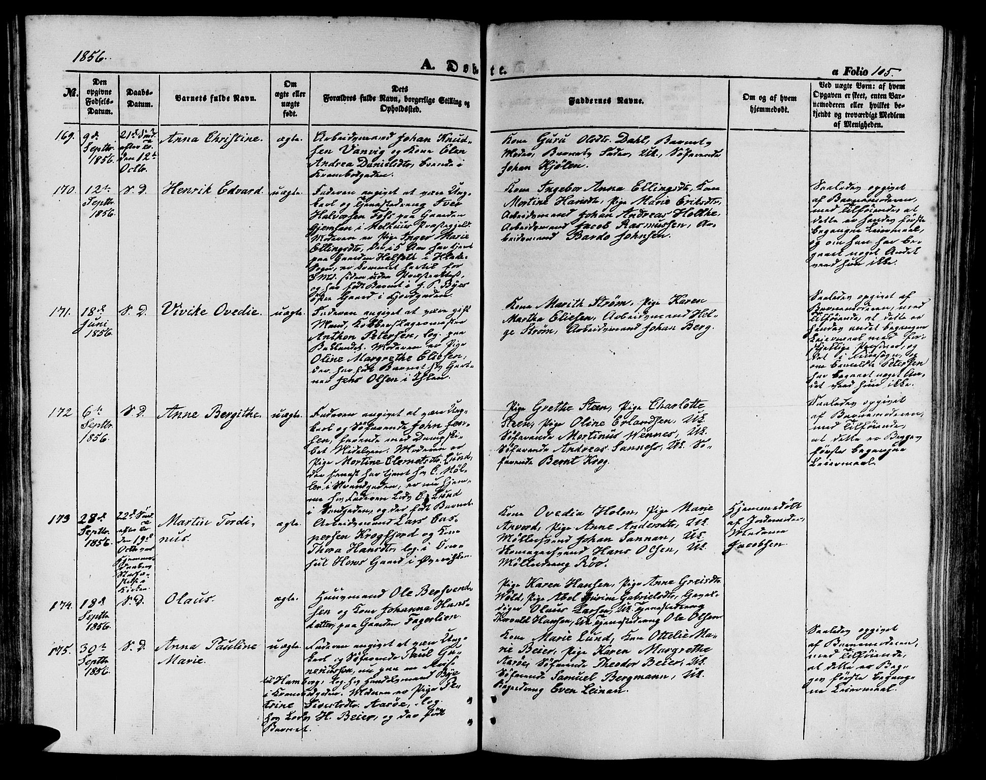Ministerialprotokoller, klokkerbøker og fødselsregistre - Sør-Trøndelag, SAT/A-1456/602/L0138: Klokkerbok nr. 602C06, 1853-1858, s. 105