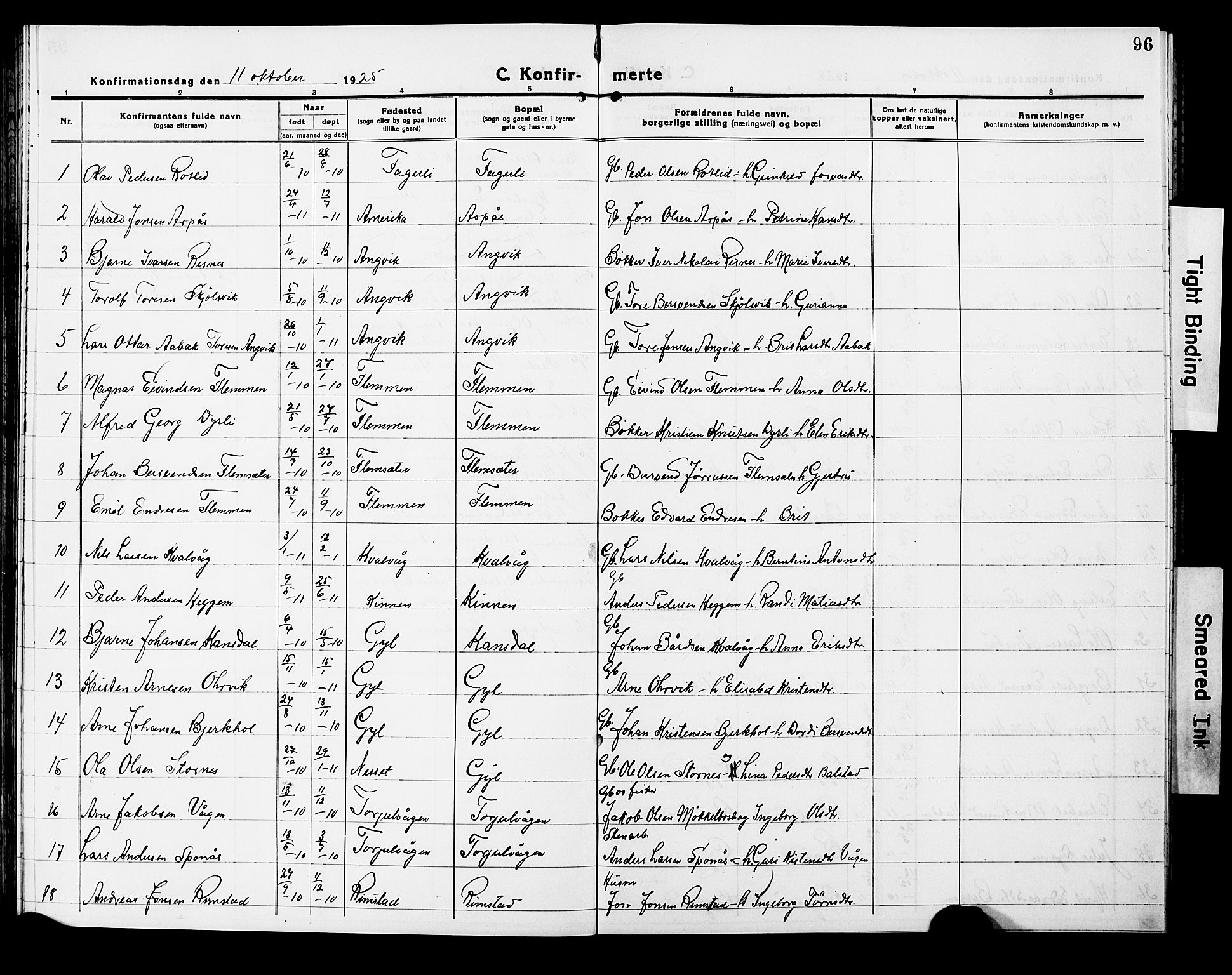 Ministerialprotokoller, klokkerbøker og fødselsregistre - Møre og Romsdal, AV/SAT-A-1454/586/L0994: Klokkerbok nr. 586C05, 1919-1927, s. 96