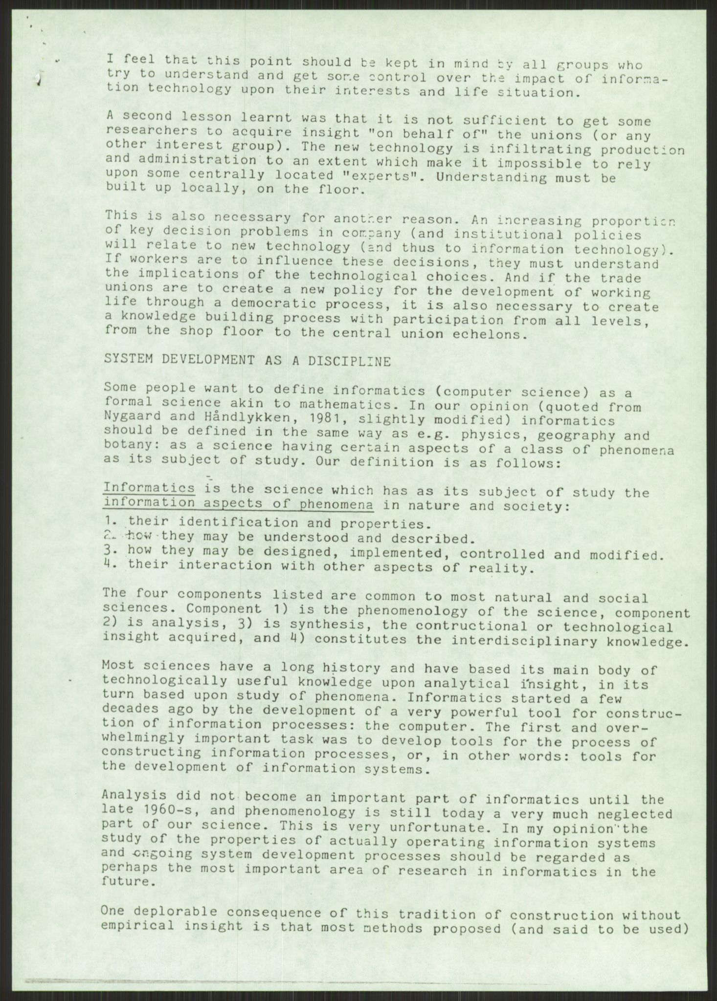 Nygaard, Kristen, AV/RA-PA-1398/F/Fh/L0002: Systemarbeid/brukermedvirkning, 1979-2002, s. 7
