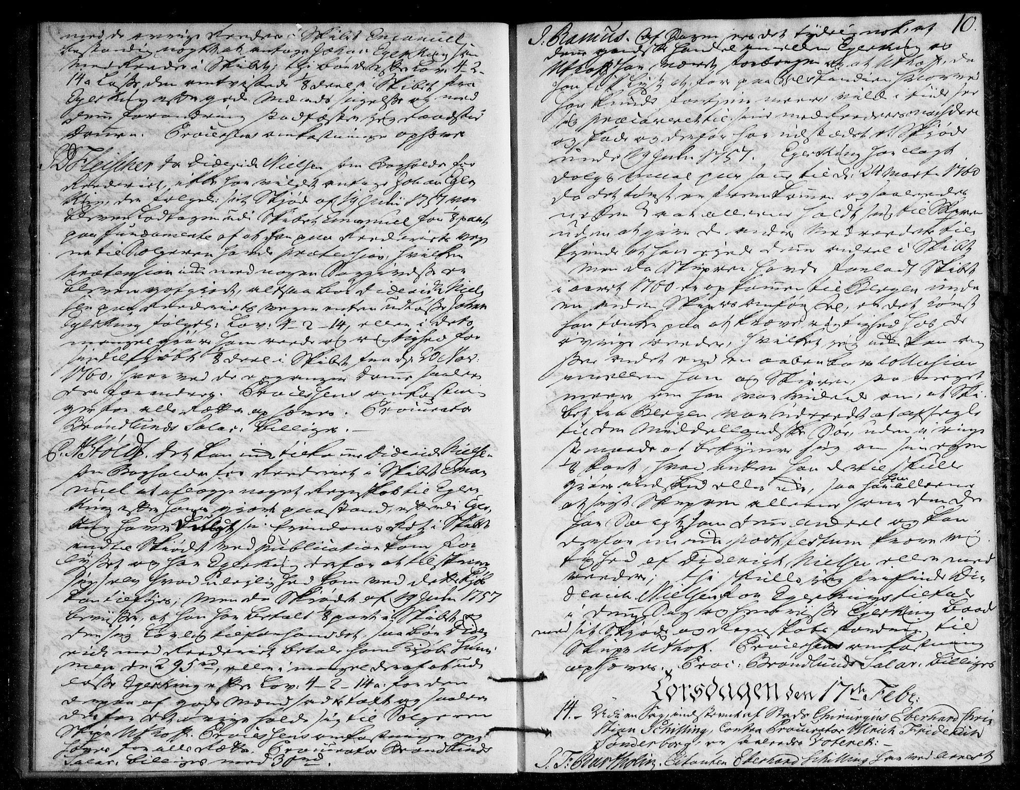 Overhoffretten 1667-1797, AV/RA-EA-2884/Ac/L0200: Voteringsprotokoll, 1763, s. 9b-10a