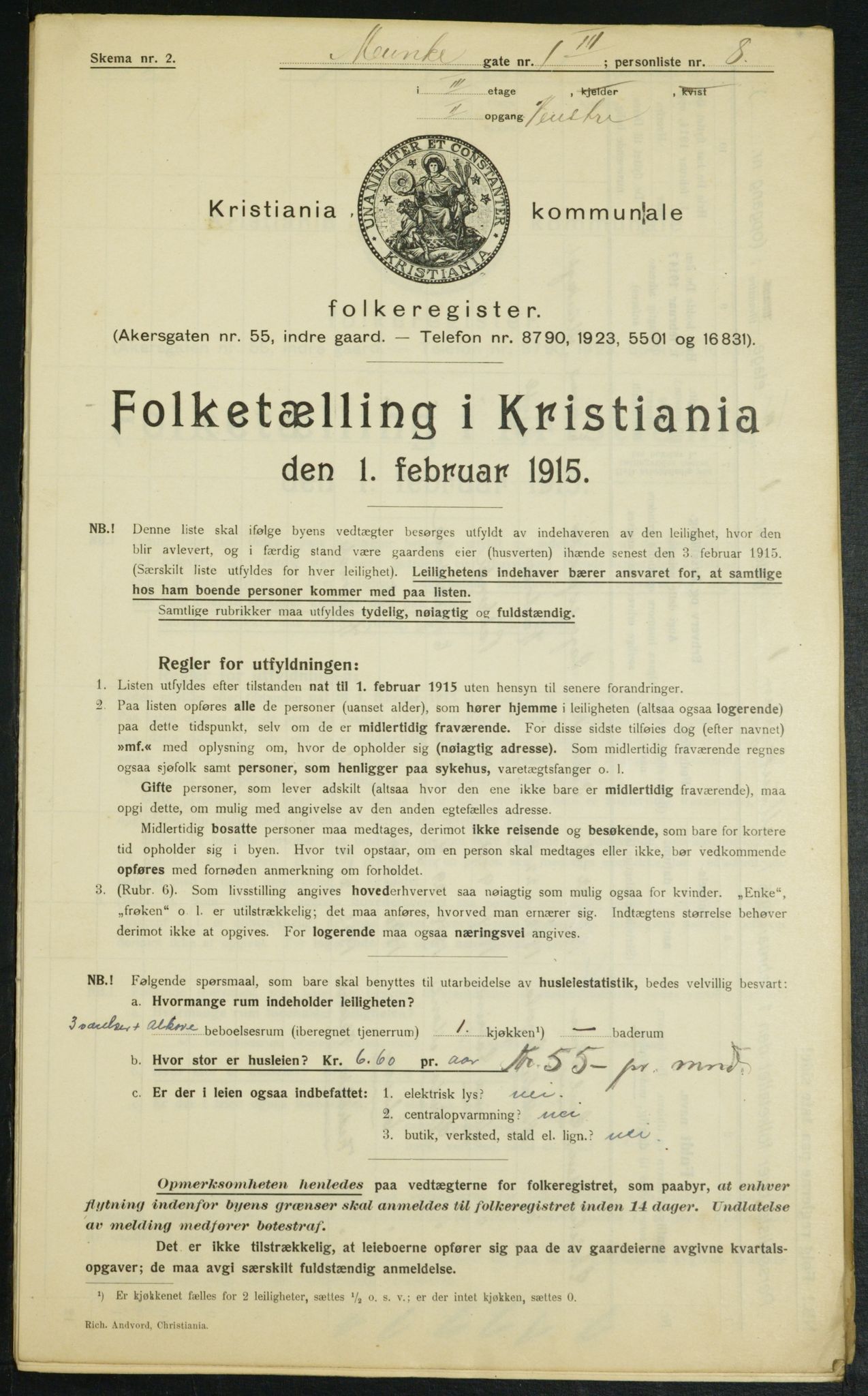 OBA, Kommunal folketelling 1.2.1915 for Kristiania, 1915, s. 67383