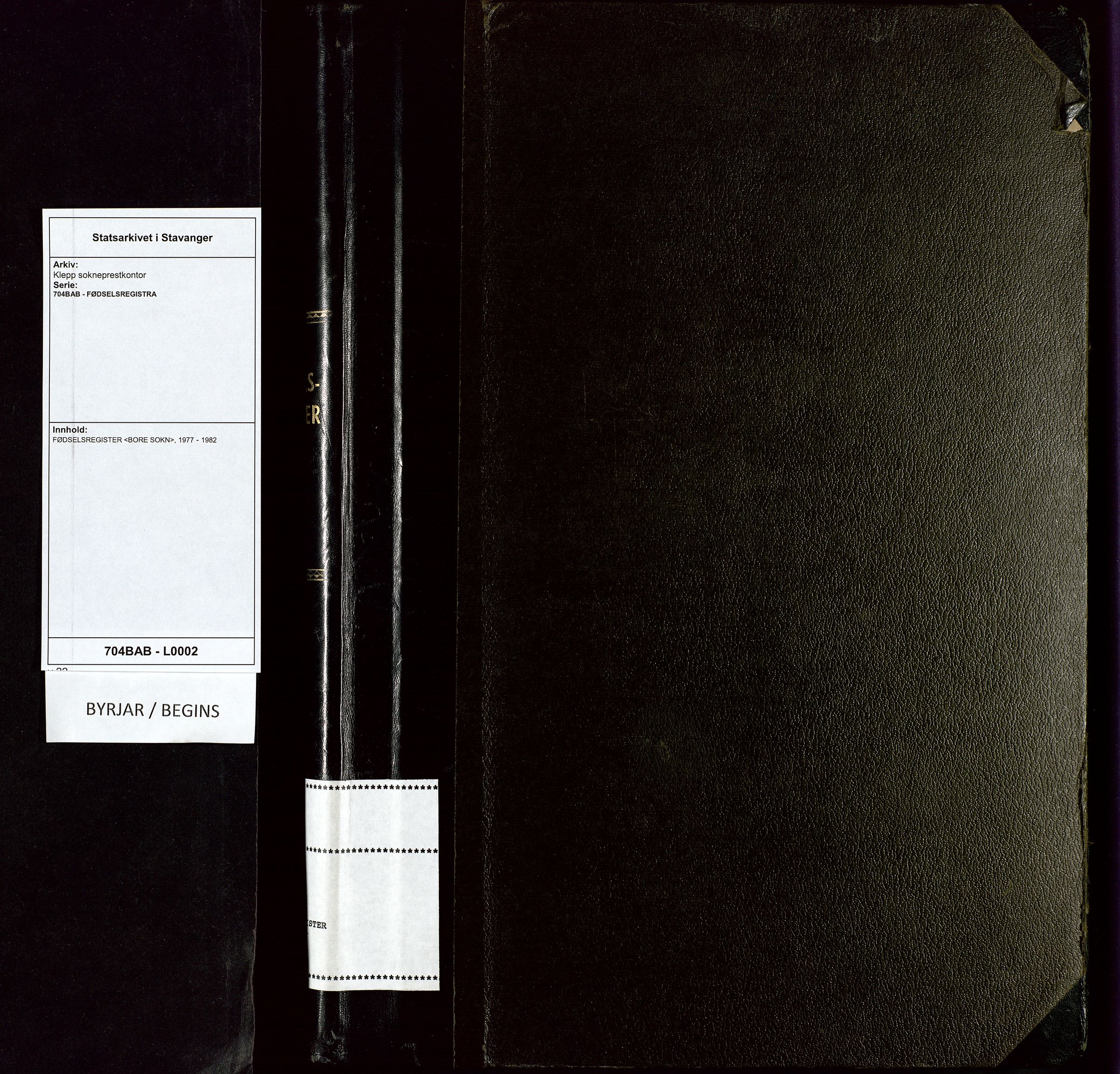 Klepp sokneprestkontor, SAST/A-101803/001/704BAB/L0002: Fødselsregister nr. 2, 1977-1982