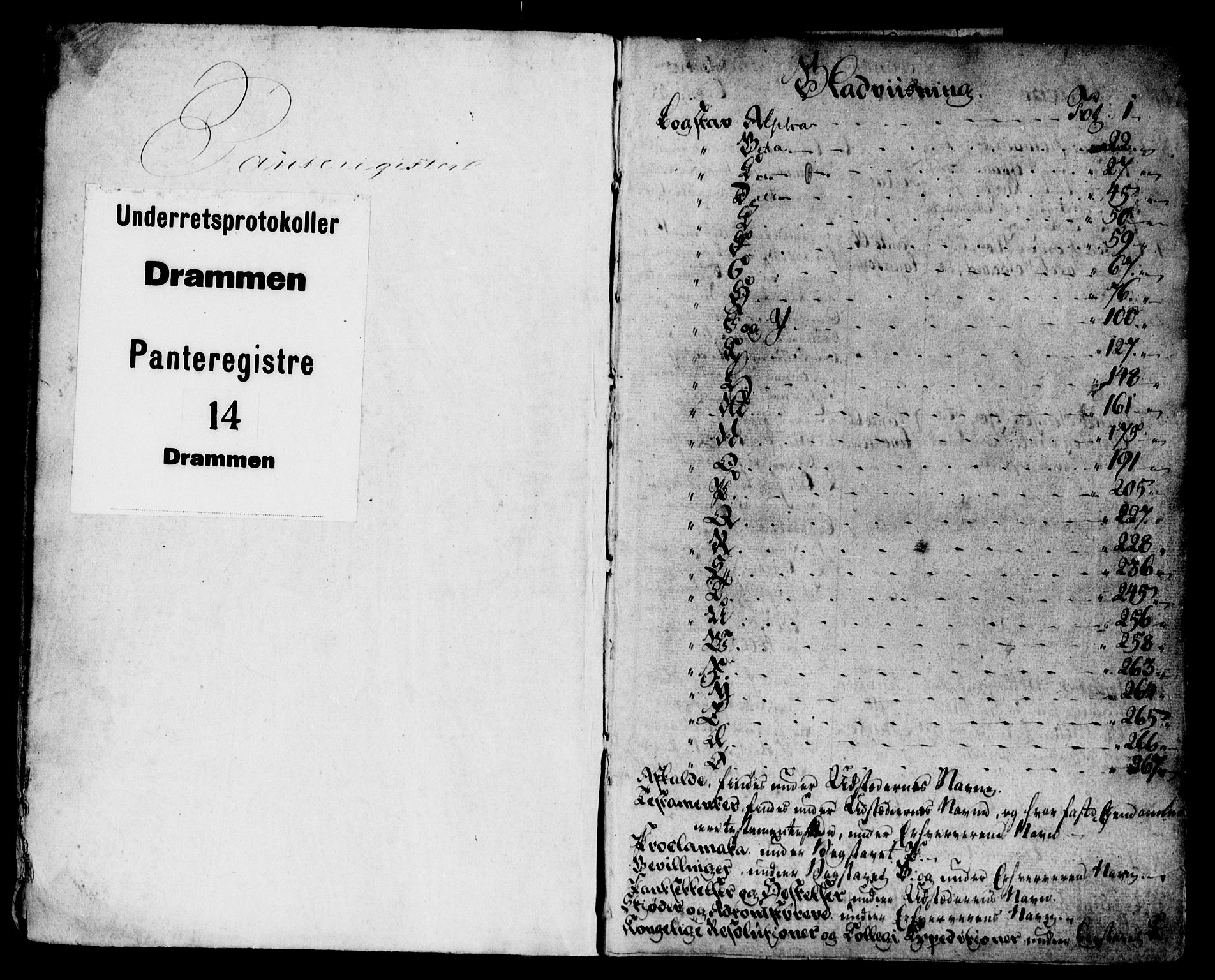 Drammen byfogd, SAKO/A-222/G/Gb/Gba/L0014: Panteregister nr. I 14, 1818-1823