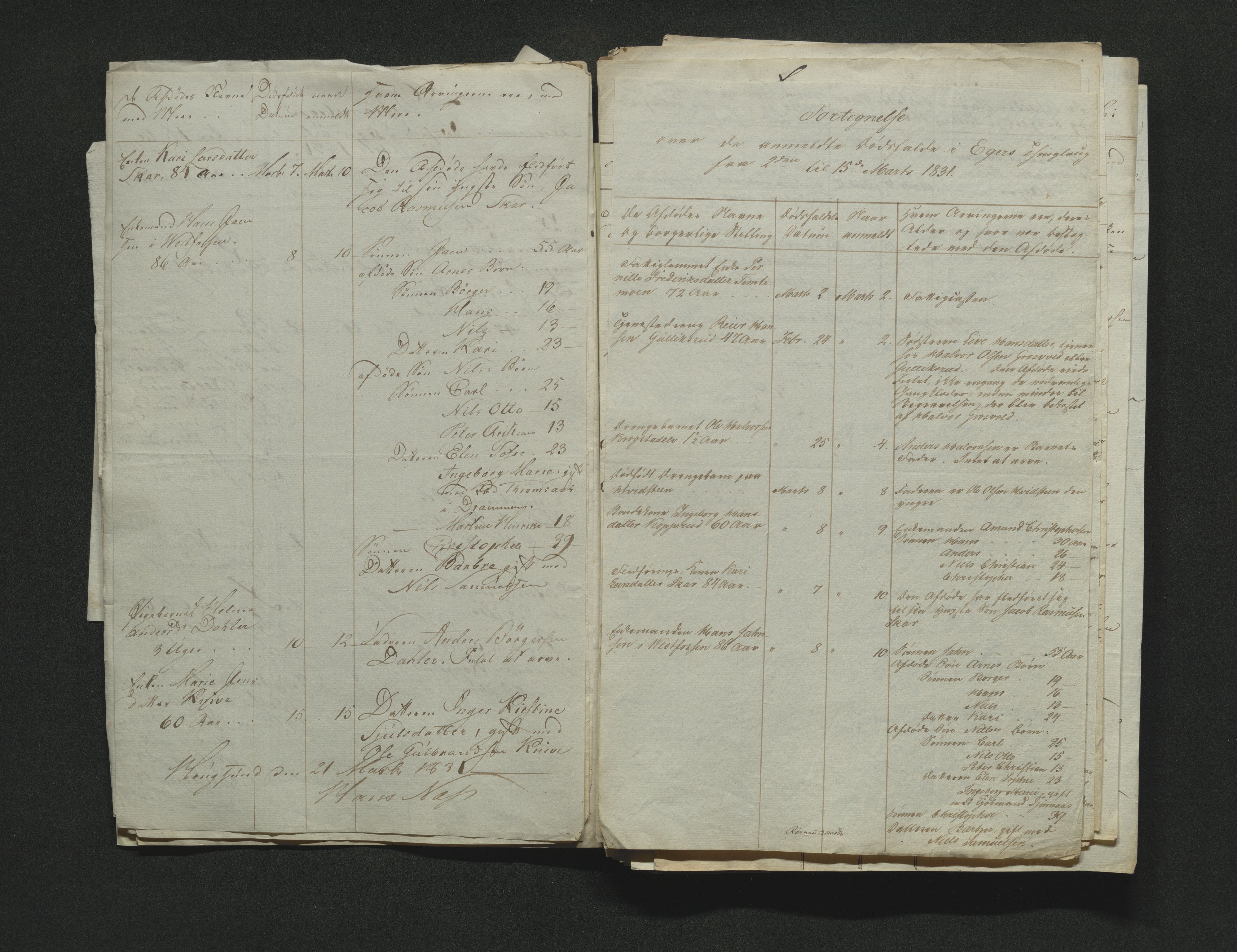 Eiker, Modum og Sigdal sorenskriveri, AV/SAKO-A-123/H/Ha/Hab/L0003: Dødsfallsmeldinger, 1830-1833