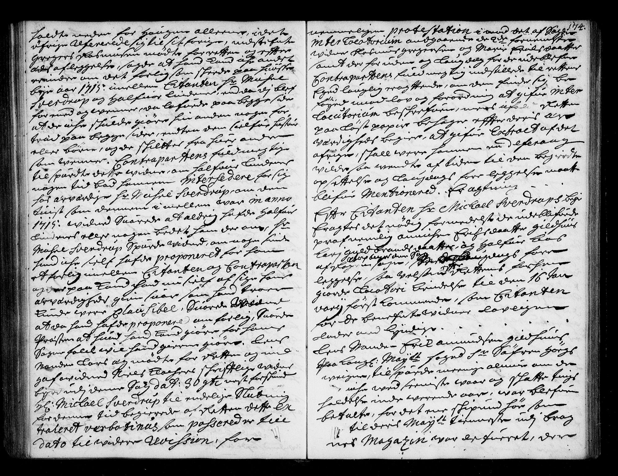 Lier, Røyken og Hurum sorenskriveri, AV/SAKO-A-89/F/Fa/L0044: Tingbok, 1716-1721, s. 174