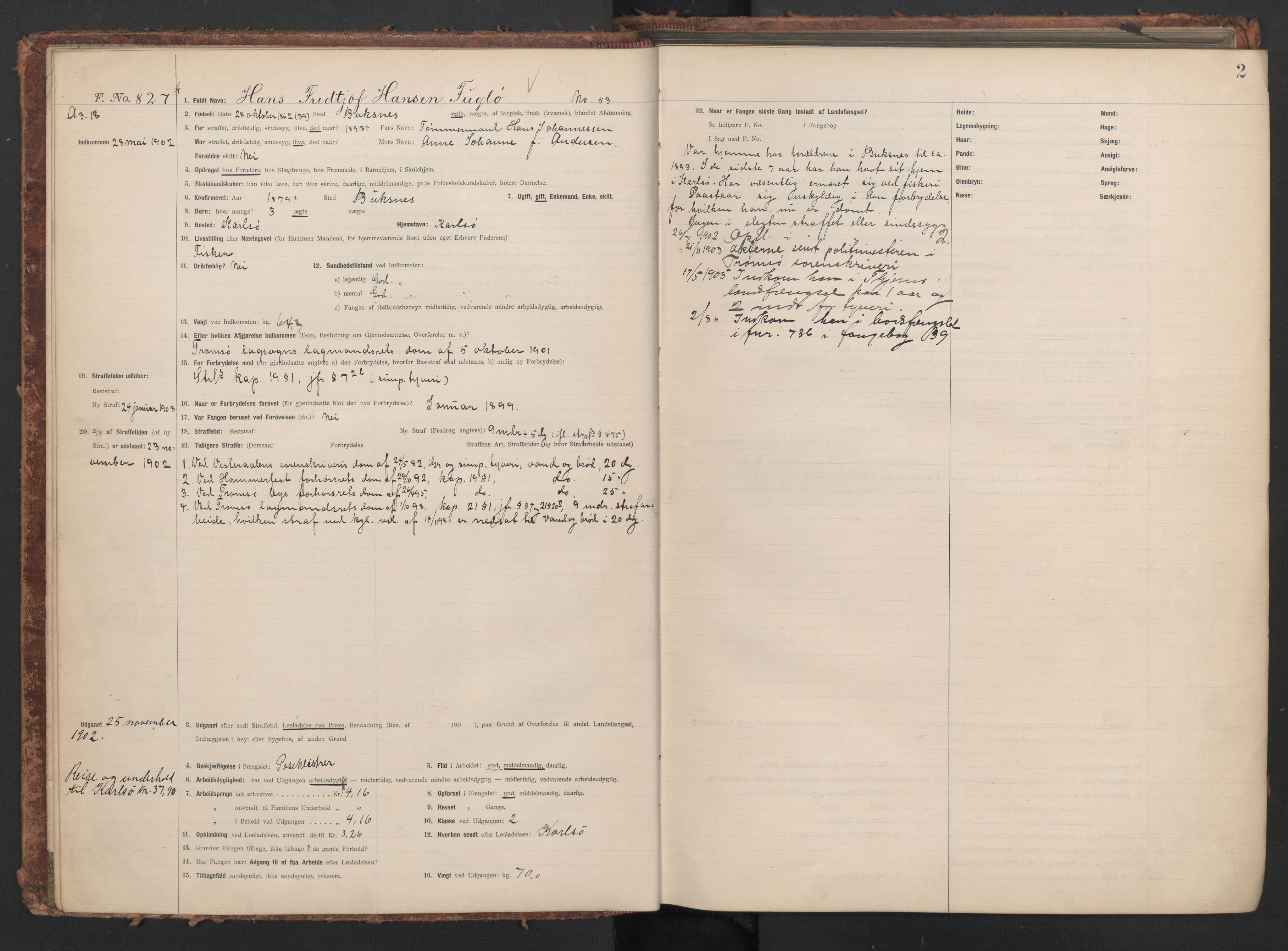 Botsfengslet, AV/RA-S-1539/D/Db/Dbb/L0037: 826k - 177l, 1902-1903, s. 2