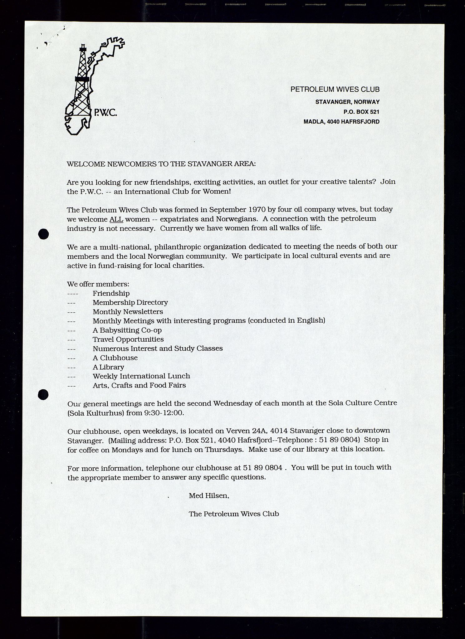 PA 1547 - Petroleum Wives Club, AV/SAST-A-101974/A/Aa/L0003: Board and General Meeting, 1994-1998