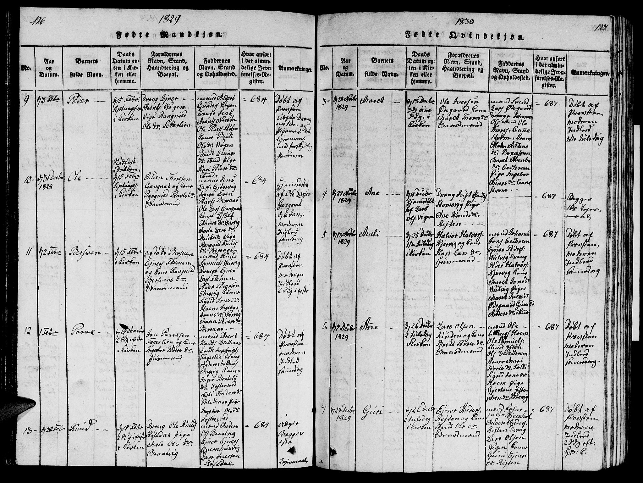 Ministerialprotokoller, klokkerbøker og fødselsregistre - Møre og Romsdal, AV/SAT-A-1454/586/L0990: Klokkerbok nr. 586C01, 1819-1837, s. 126-127