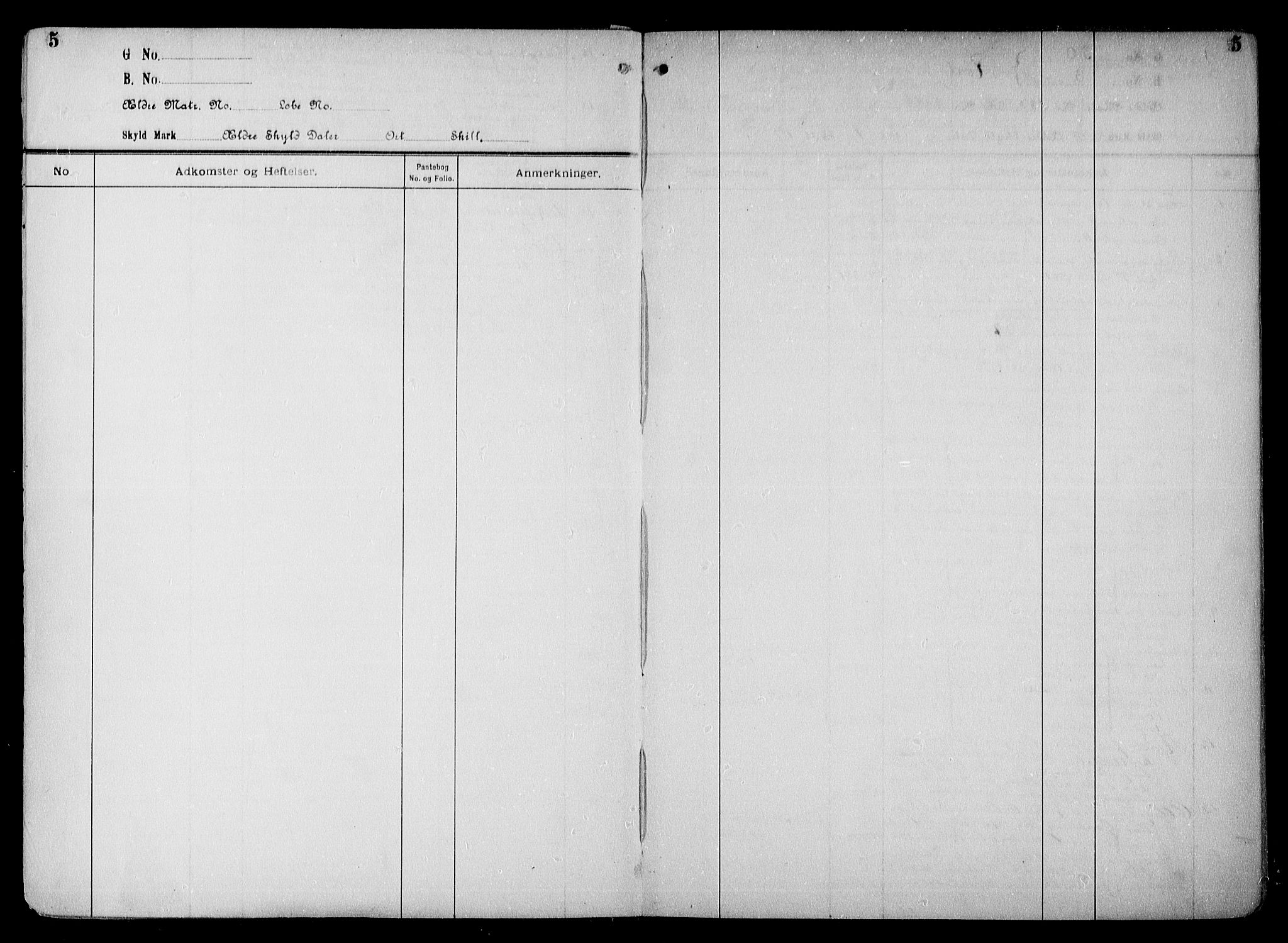 Nedenes sorenskriveri, SAK/1221-0006/G/Ga/Gaa/L0068: Panteregister nr. 57a, 1800-1955, s. 5