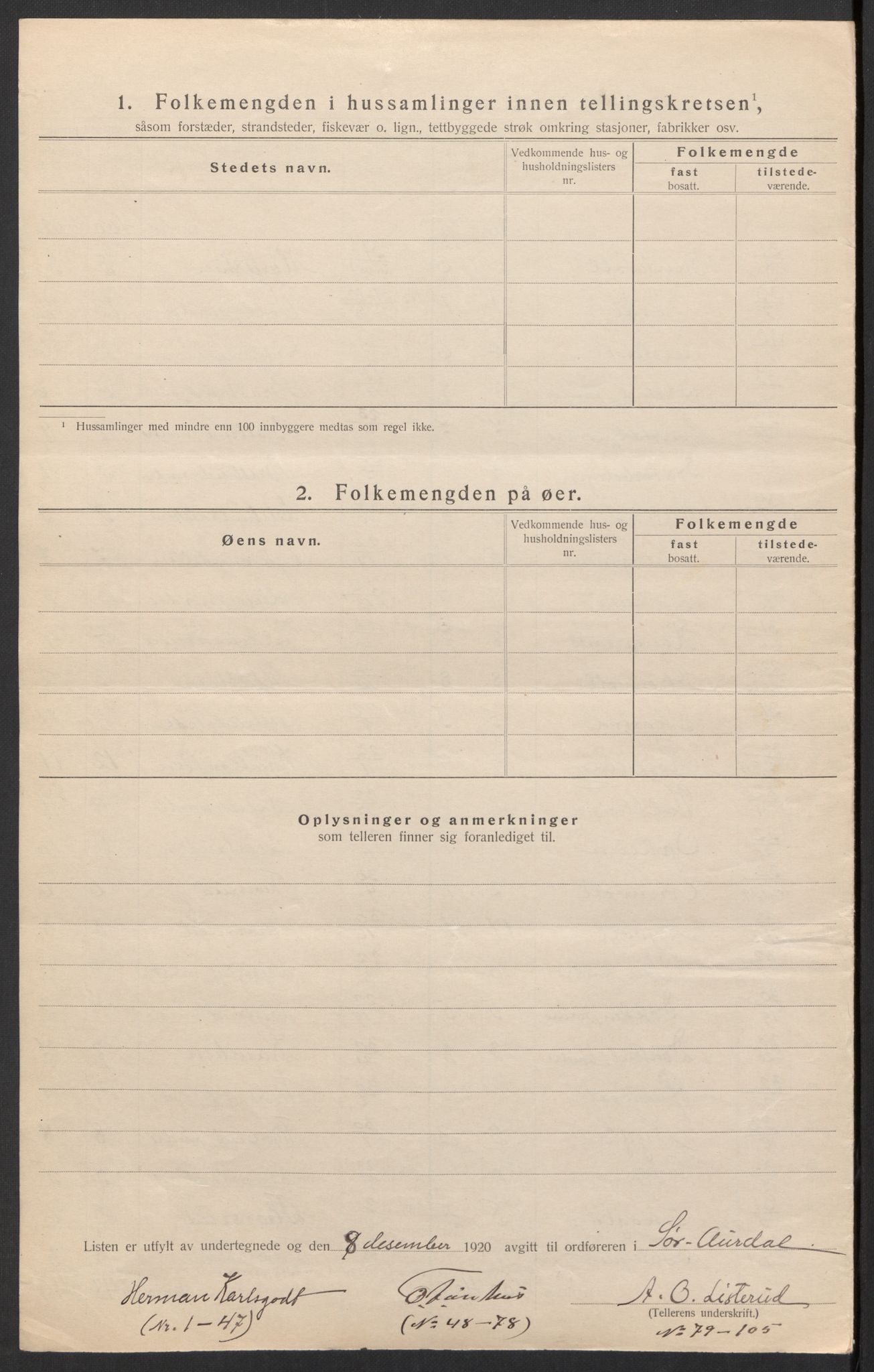 SAH, Folketelling 1920 for 0540 Sør-Aurdal herred, 1920, s. 27