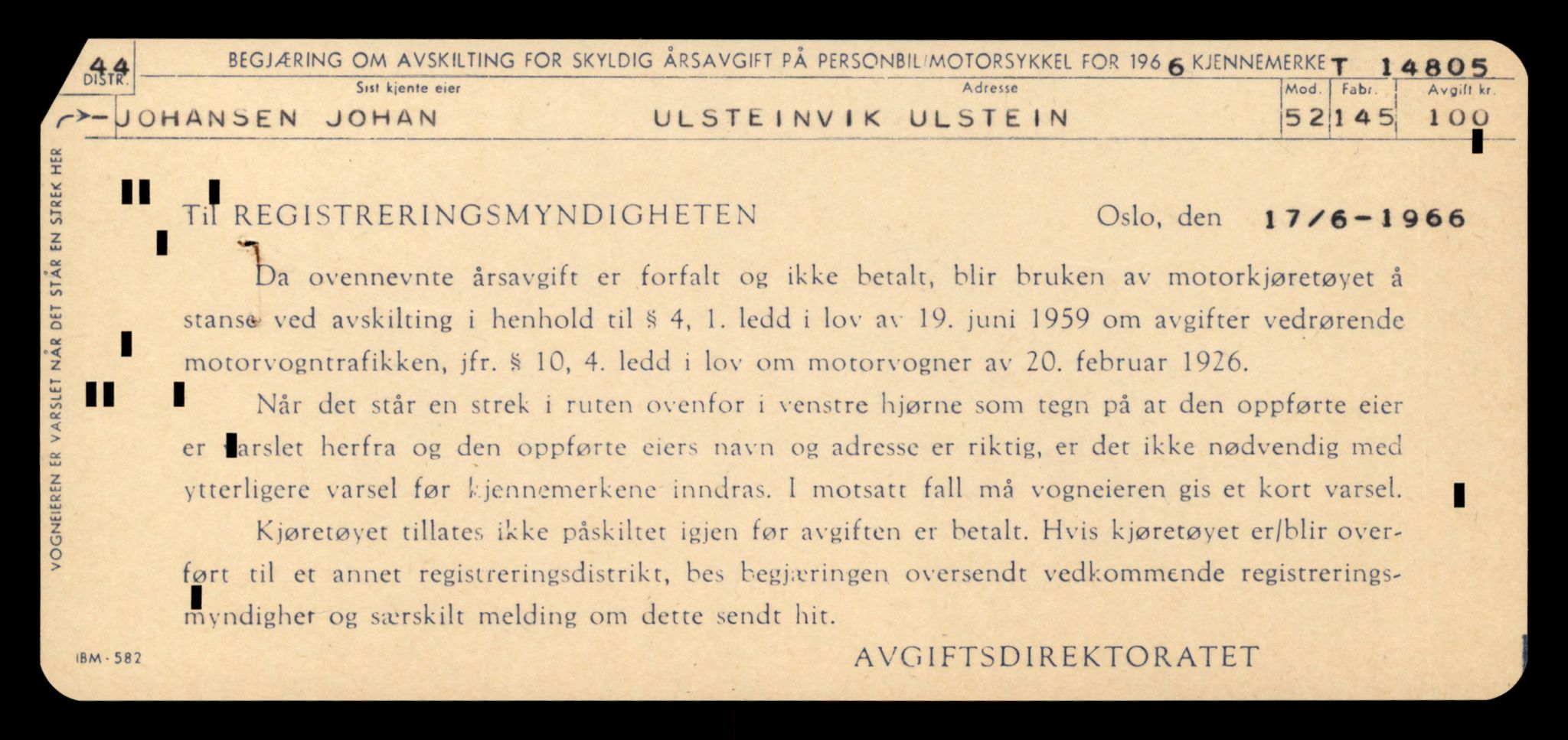 Møre og Romsdal vegkontor - Ålesund trafikkstasjon, AV/SAT-A-4099/F/Fe/L0048: Registreringskort for kjøretøy T 14721 - T 14863, 1927-1998, s. 1785