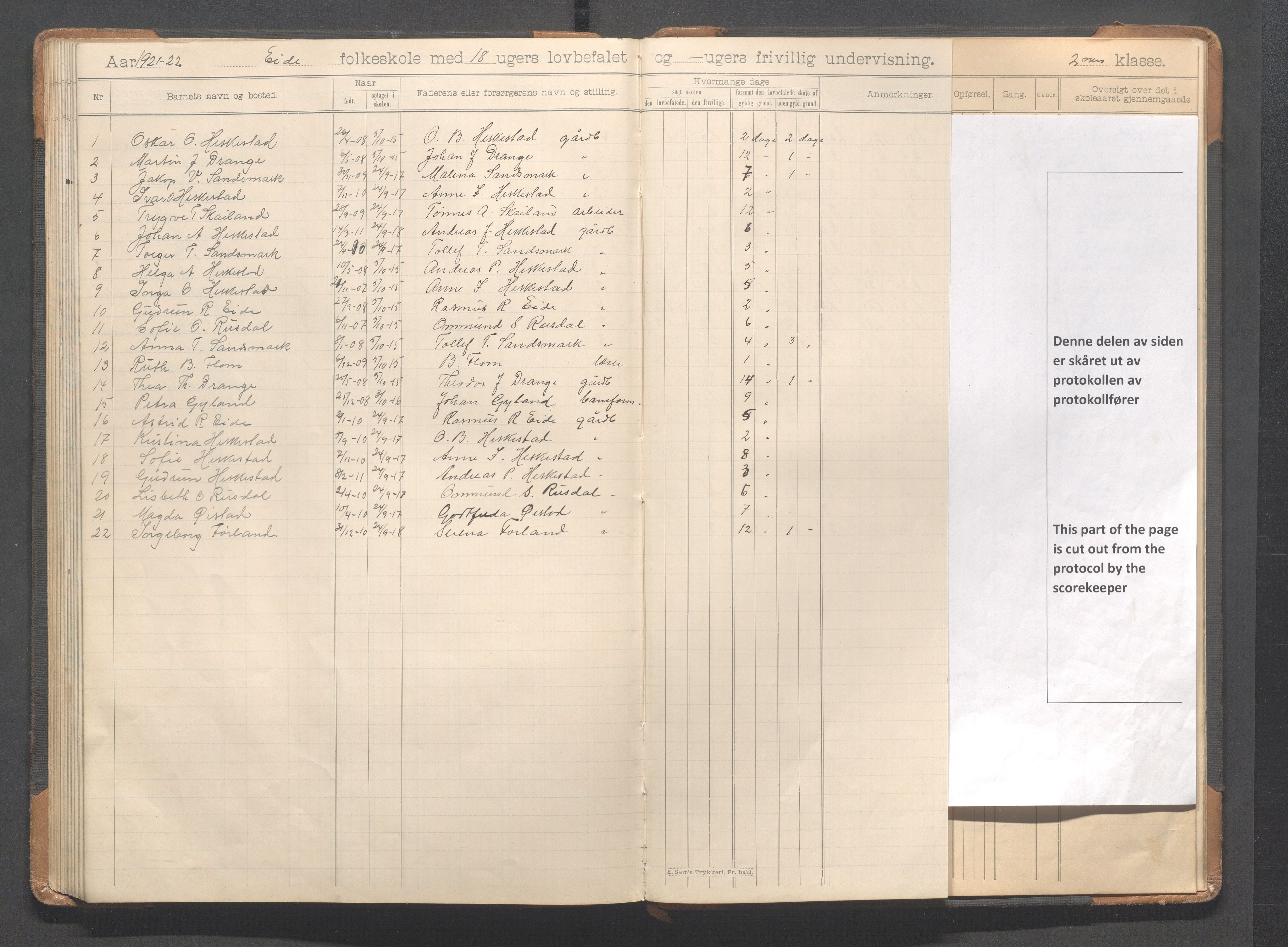 Heskestad kommune - Eide skole, IKAR/K-101744/H/L0001: Skoleprotokoll, 1898-1922, s. 95