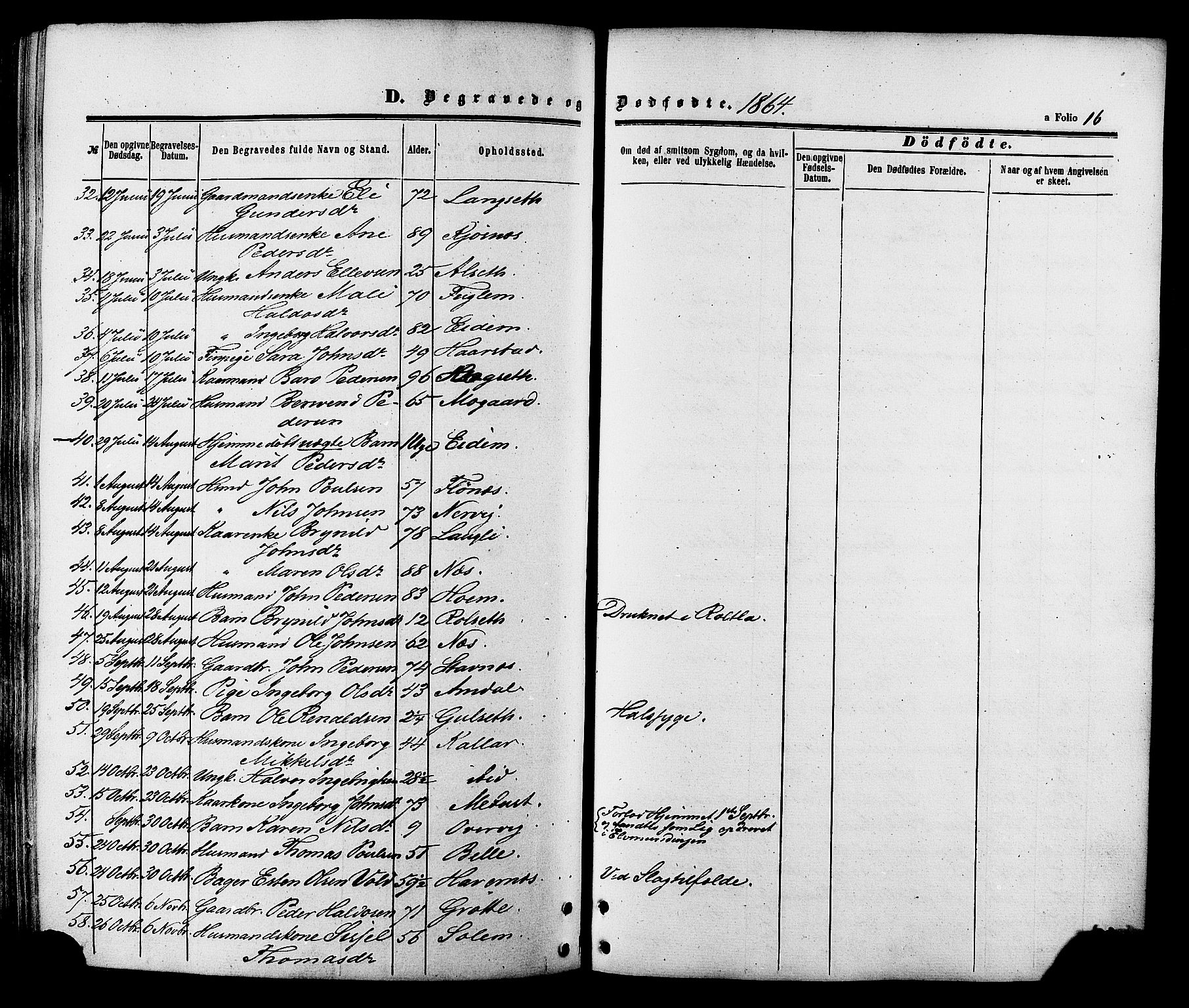 Ministerialprotokoller, klokkerbøker og fødselsregistre - Sør-Trøndelag, SAT/A-1456/695/L1147: Ministerialbok nr. 695A07, 1860-1877, s. 16