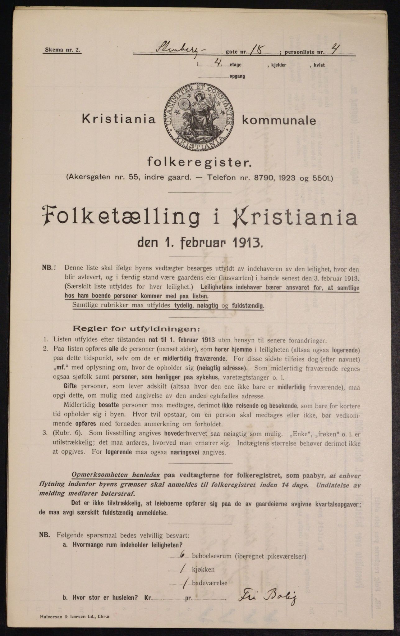 OBA, Kommunal folketelling 1.2.1913 for Kristiania, 1913, s. 101628