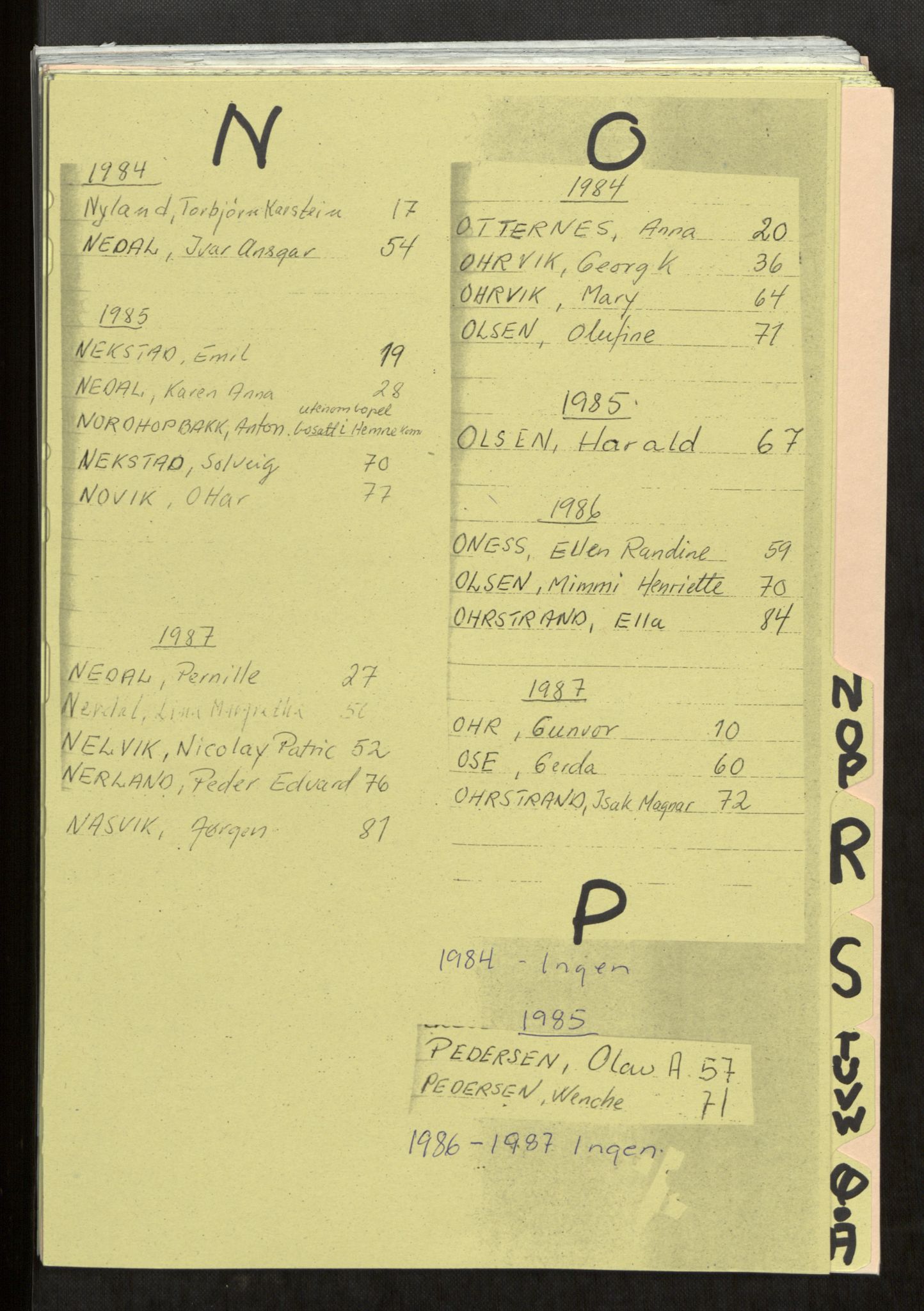 Averøy og Frei lensmannskontor, AV/SAT-A-1091/3/Gh/L0006: Dødsfallsprotokoll, 1984-1991