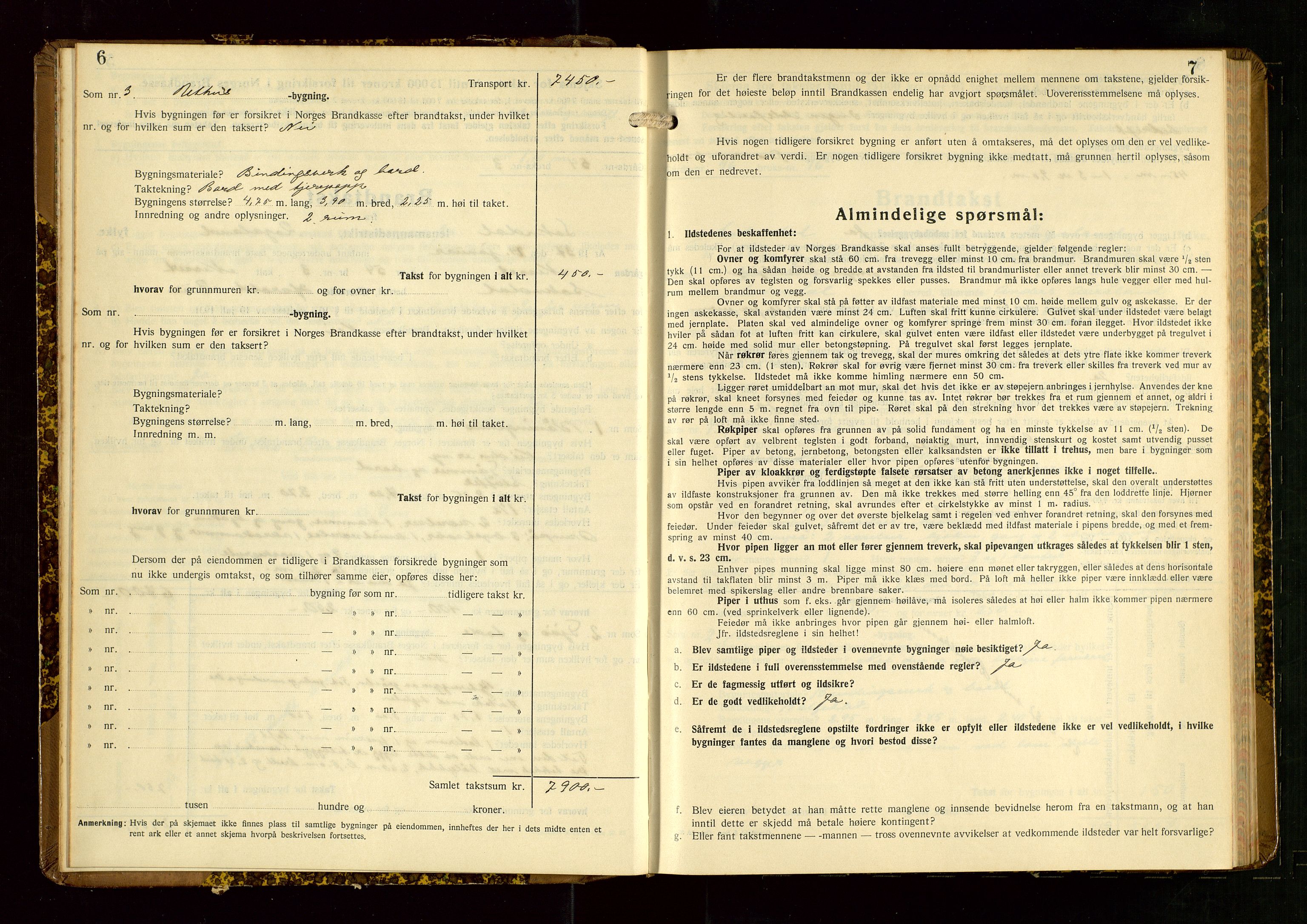 Sokndal lensmannskontor, AV/SAST-A-100417/Gob/L0008: "Brandtakst-Protokoll", 1937-1955, s. 6-7