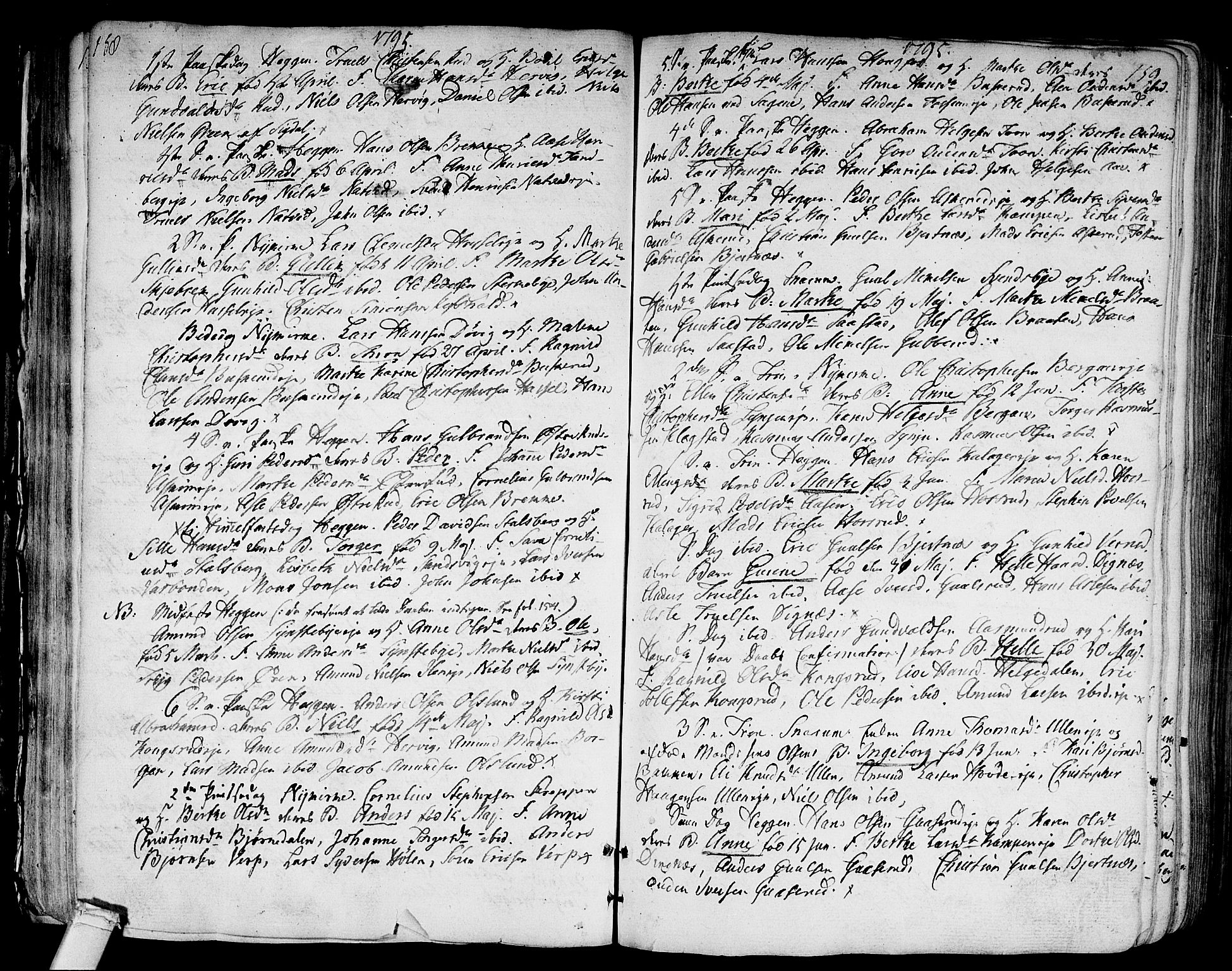 Modum kirkebøker, AV/SAKO-A-234/F/Fa/L0003: Ministerialbok nr. 3, 1783-1819, s. 158-159