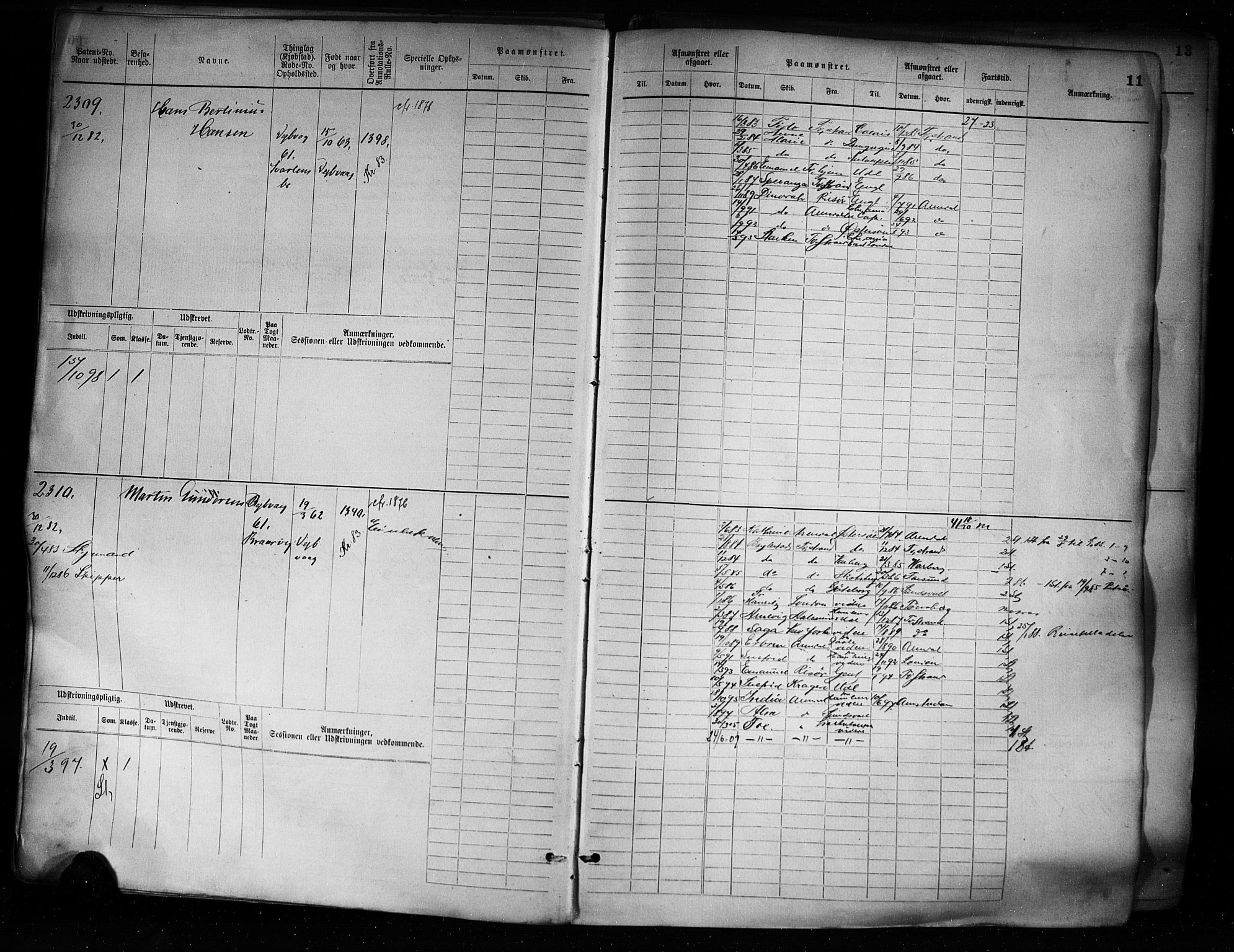 Tvedestrand mønstringskrets, AV/SAK-2031-0011/F/Fb/L0004: Hovedrulle A nr 2289-3056, R-5, 1880-1910, s. 14