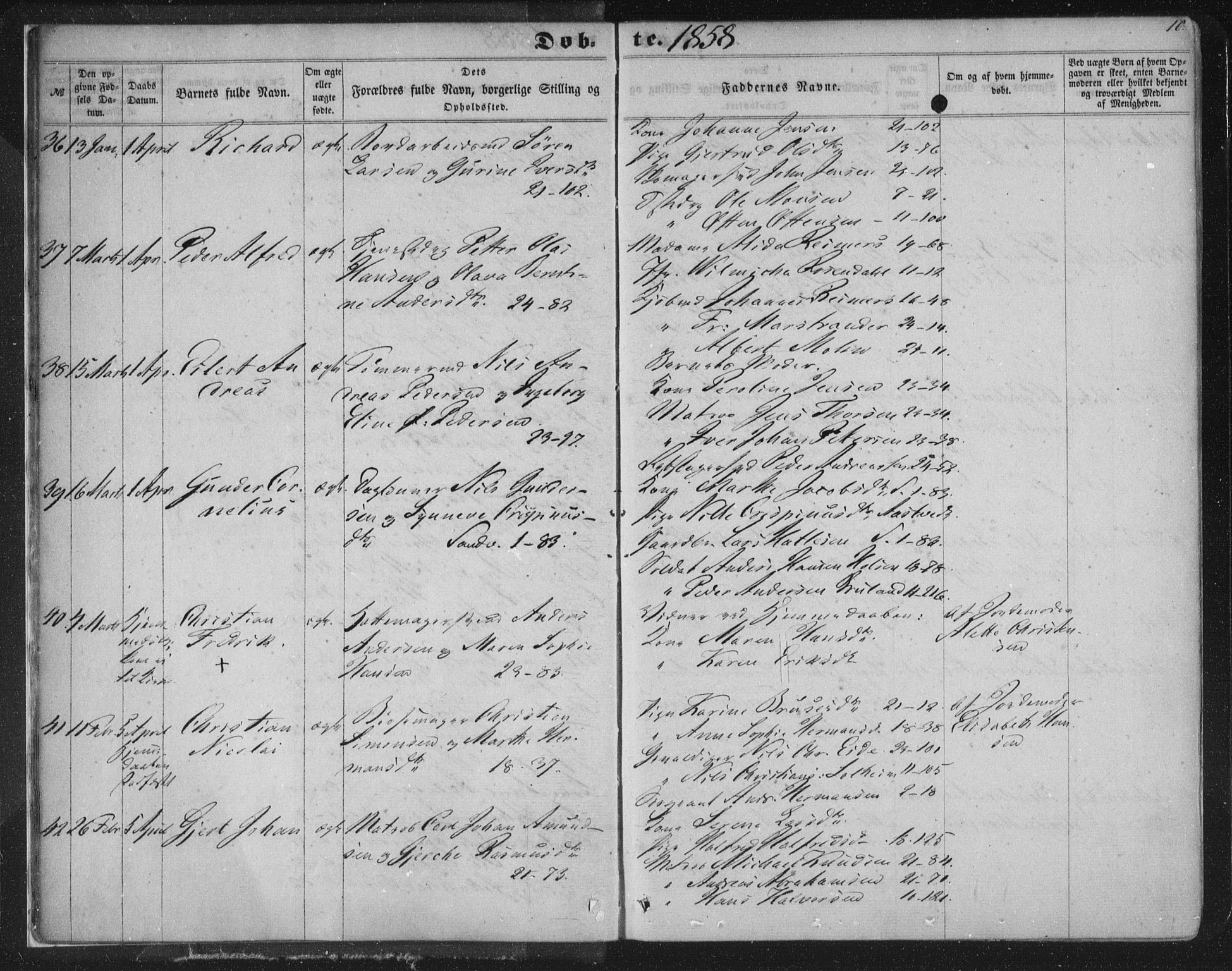Korskirken sokneprestembete, AV/SAB-A-76101/H/Haa/L0018: Ministerialbok nr. B 4, 1857-1866, s. 10