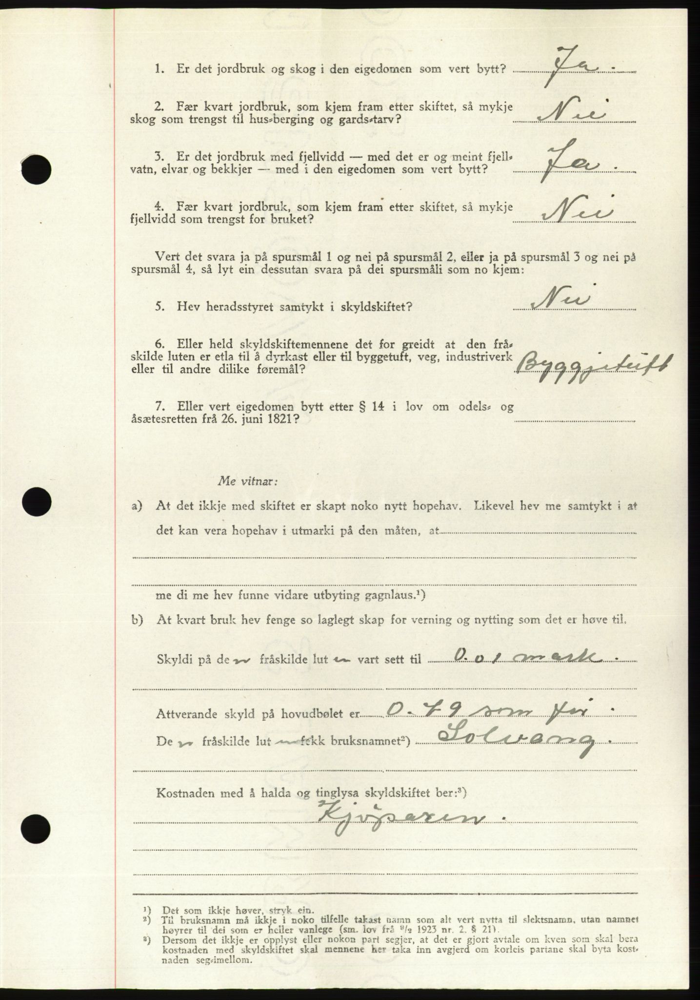 Søre Sunnmøre sorenskriveri, AV/SAT-A-4122/1/2/2C/L0081: Pantebok nr. 7A, 1947-1948, Dagboknr: 1257/1947