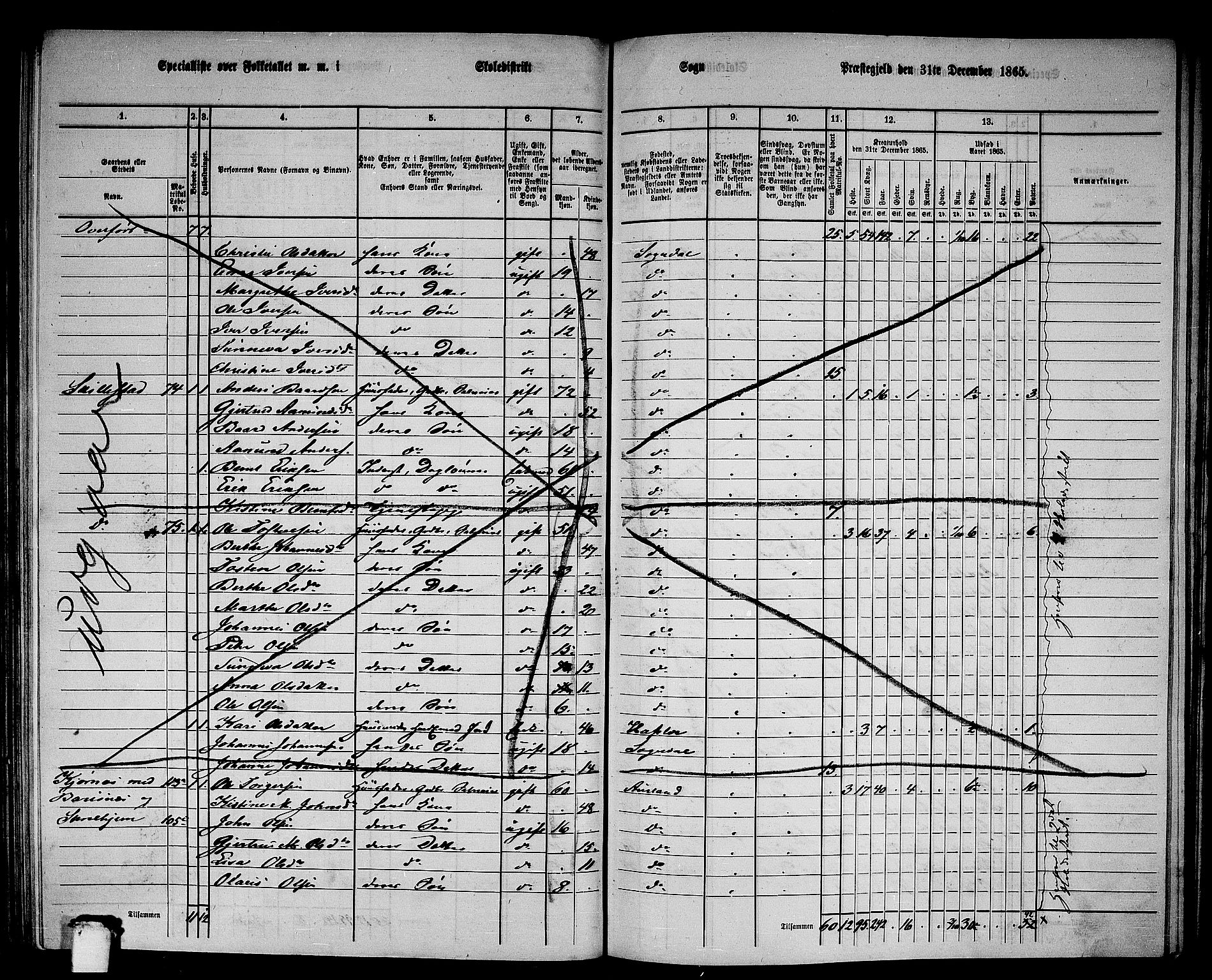 RA, Folketelling 1865 for 1420P Sogndal prestegjeld, 1865, s. 87