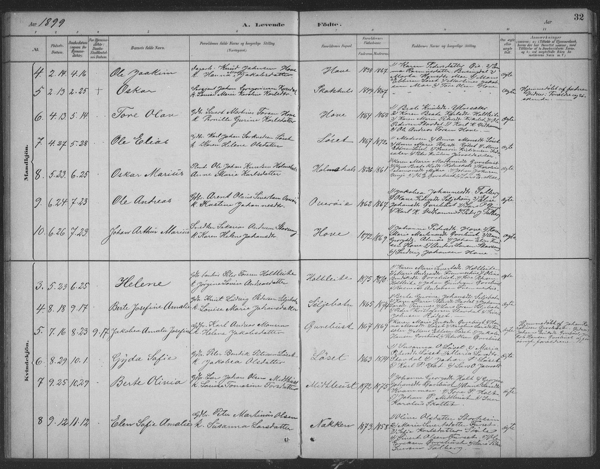 Ministerialprotokoller, klokkerbøker og fødselsregistre - Møre og Romsdal, AV/SAT-A-1454/521/L0299: Ministerialbok nr. 521A01, 1882-1907, s. 32