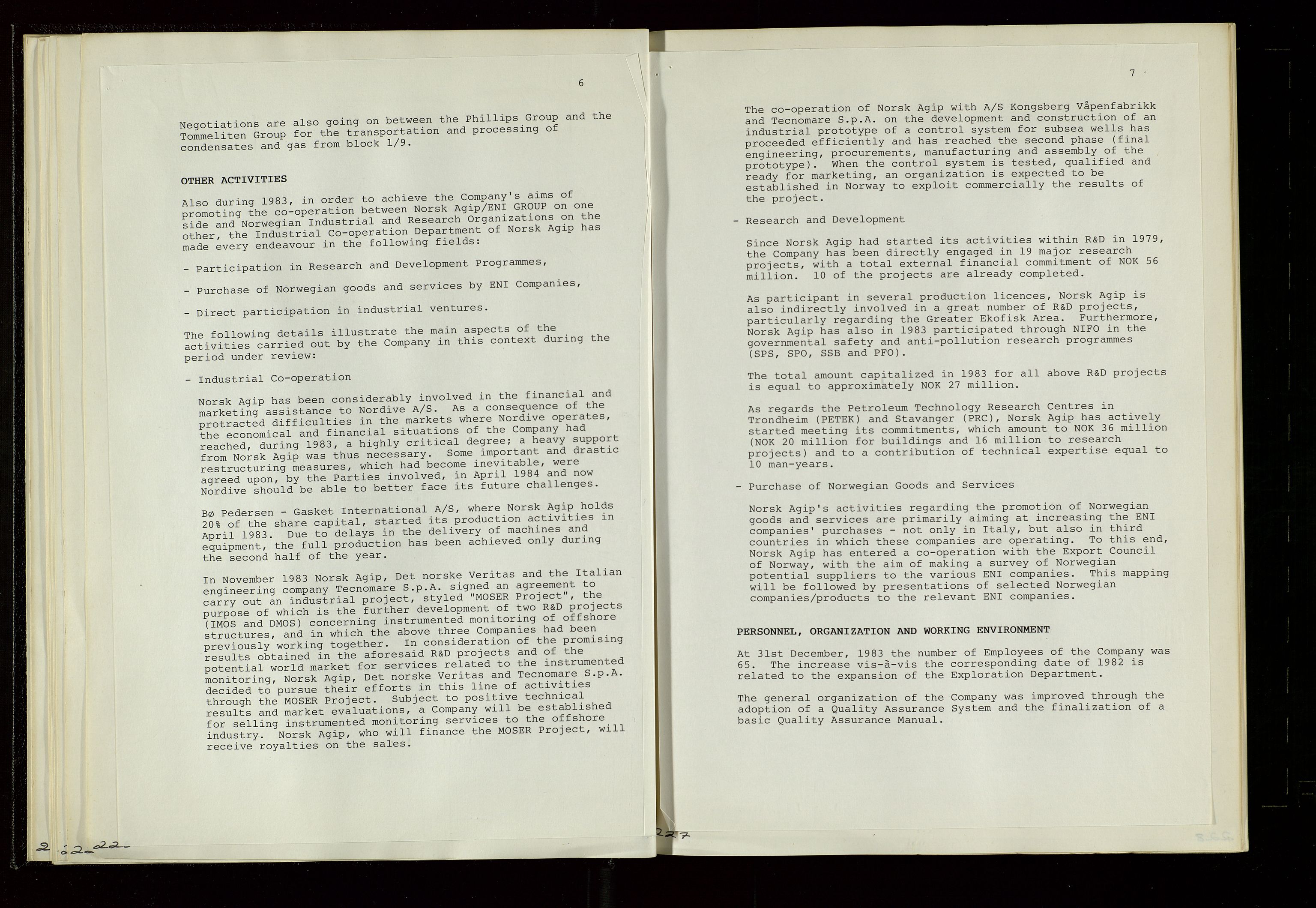 Pa 1583 - Norsk Agip AS, AV/SAST-A-102138/A/Aa/L0003: Board of Directors meeting minutes, 1979-1983, s. 226-227