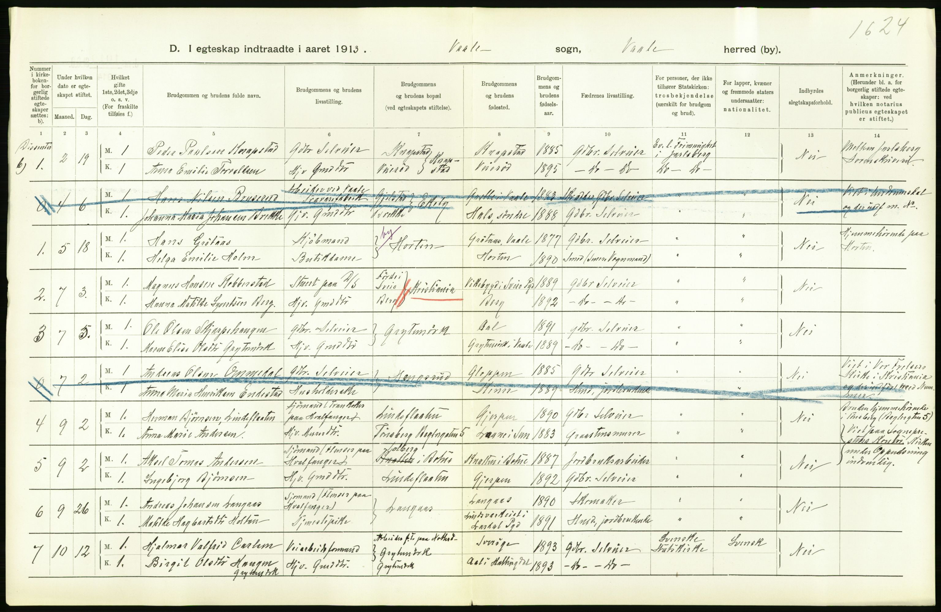 Statistisk sentralbyrå, Sosiodemografiske emner, Befolkning, AV/RA-S-2228/D/Df/Dfb/Dfbc/L0019: Jarlsberg og Larviks amt: Gifte, døde, dødfødte. Bygder og byer., 1913, s. 32