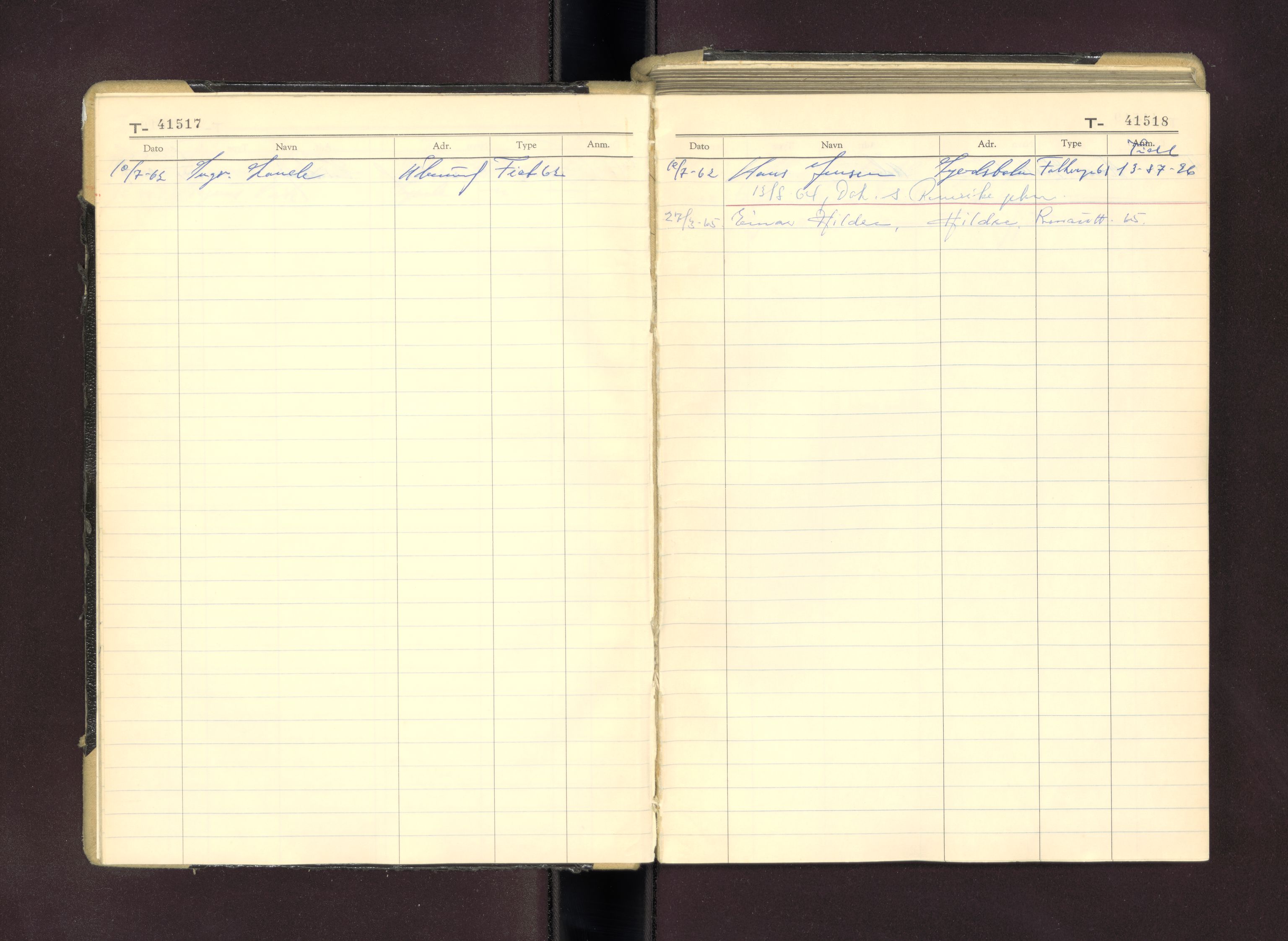Møre og Romsdal vegkontor - Ålesund trafikkstasjon, AV/SAT-A-4099/F/Fc/L0036: Bilregister; T 41500 - T 41999, 1960-1970