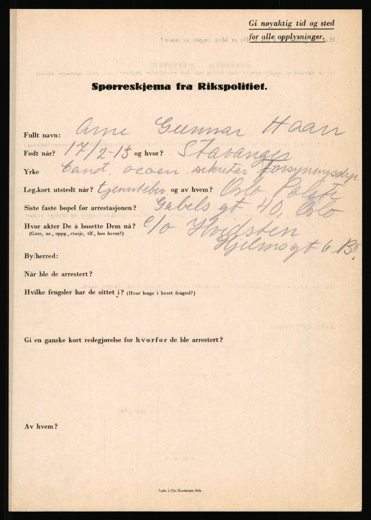 Rikspolitisjefen, AV/RA-S-1560/L/L0007: Heen, Erik C. - Iversen, Trygve, 1940-1945, s. 1033
