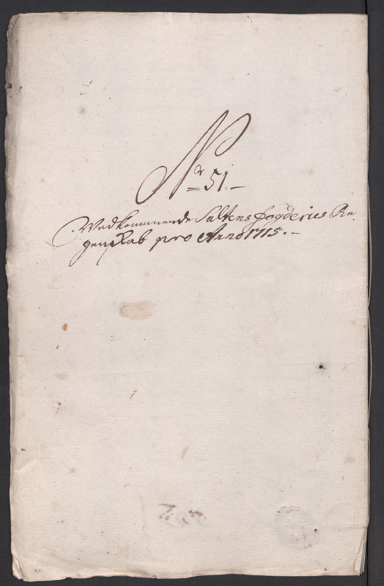 Rentekammeret inntil 1814, Reviderte regnskaper, Fogderegnskap, RA/EA-4092/R66/L4585: Fogderegnskap Salten, 1715, s. 325