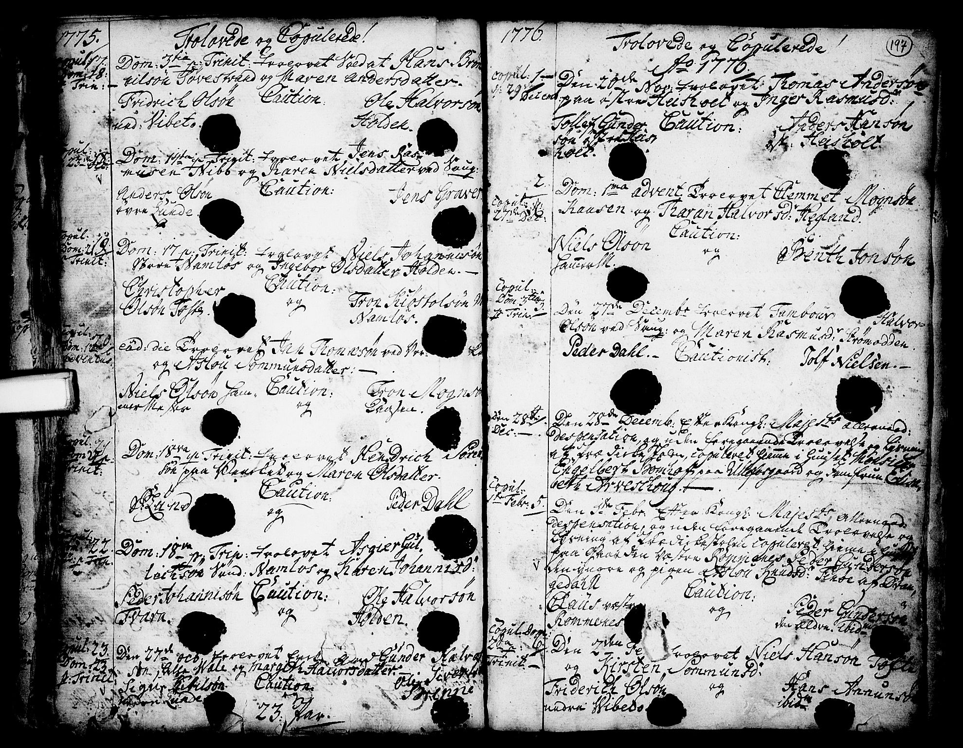 Holla kirkebøker, AV/SAKO-A-272/F/Fa/L0001: Ministerialbok nr. 1, 1717-1779, s. 197
