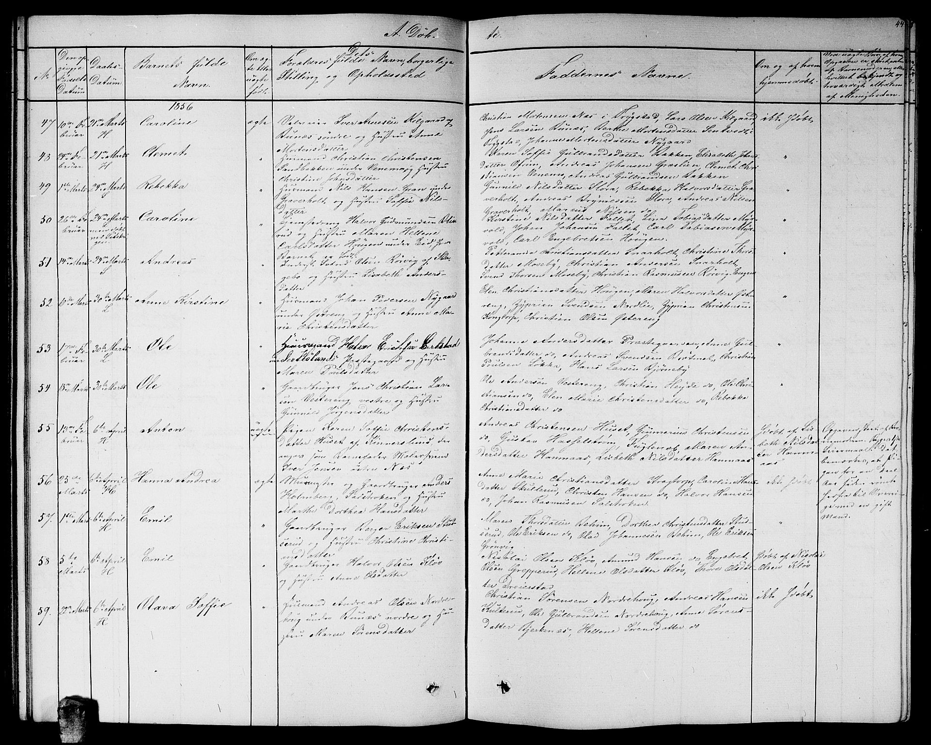 Høland prestekontor Kirkebøker, AV/SAO-A-10346a/G/Ga/L0004: Klokkerbok nr. I 4, 1854-1862, s. 44