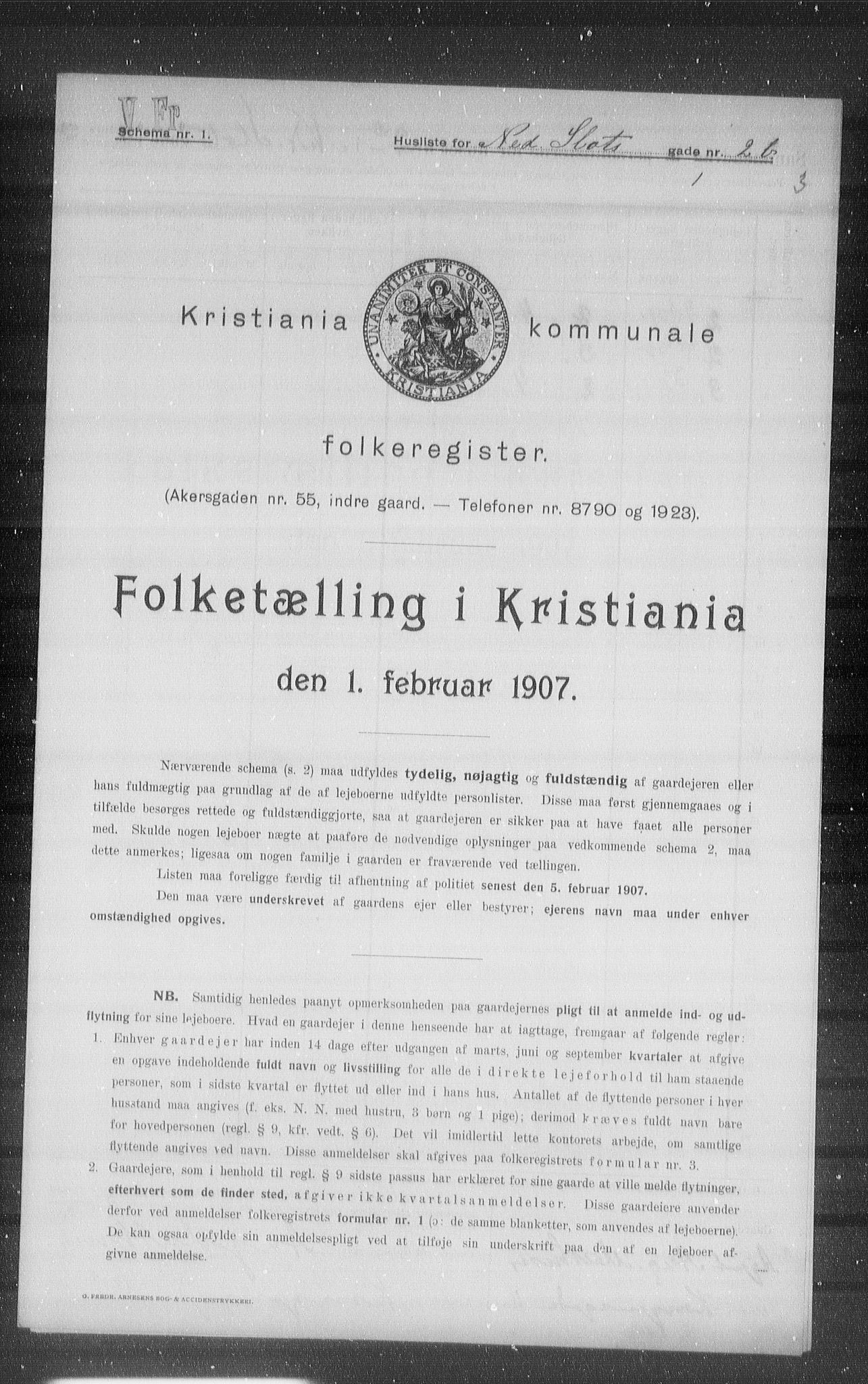 OBA, Kommunal folketelling 1.2.1907 for Kristiania kjøpstad, 1907, s. 35494