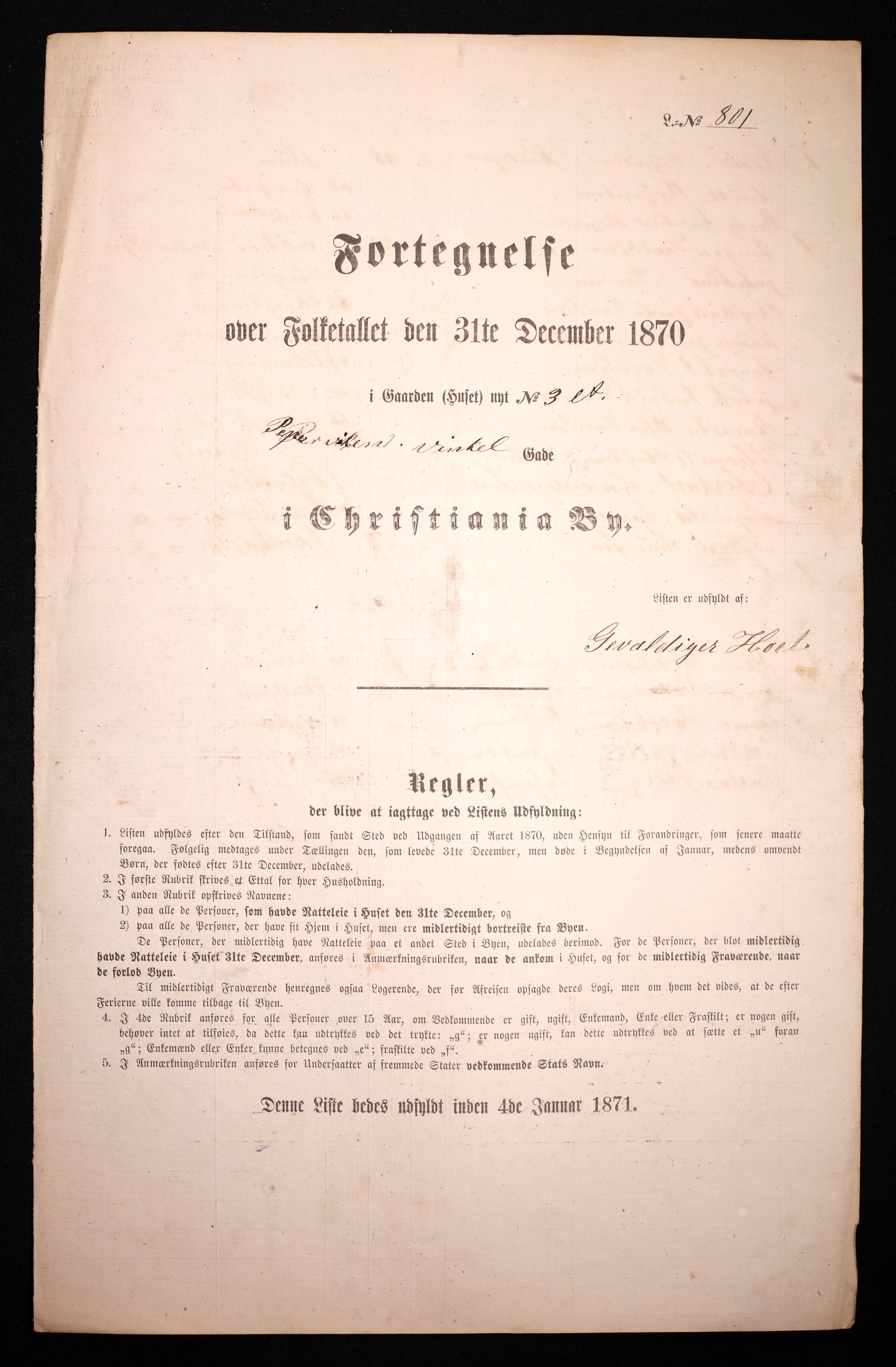 RA, Folketelling 1870 for 0301 Kristiania kjøpstad, 1870, s. 4562