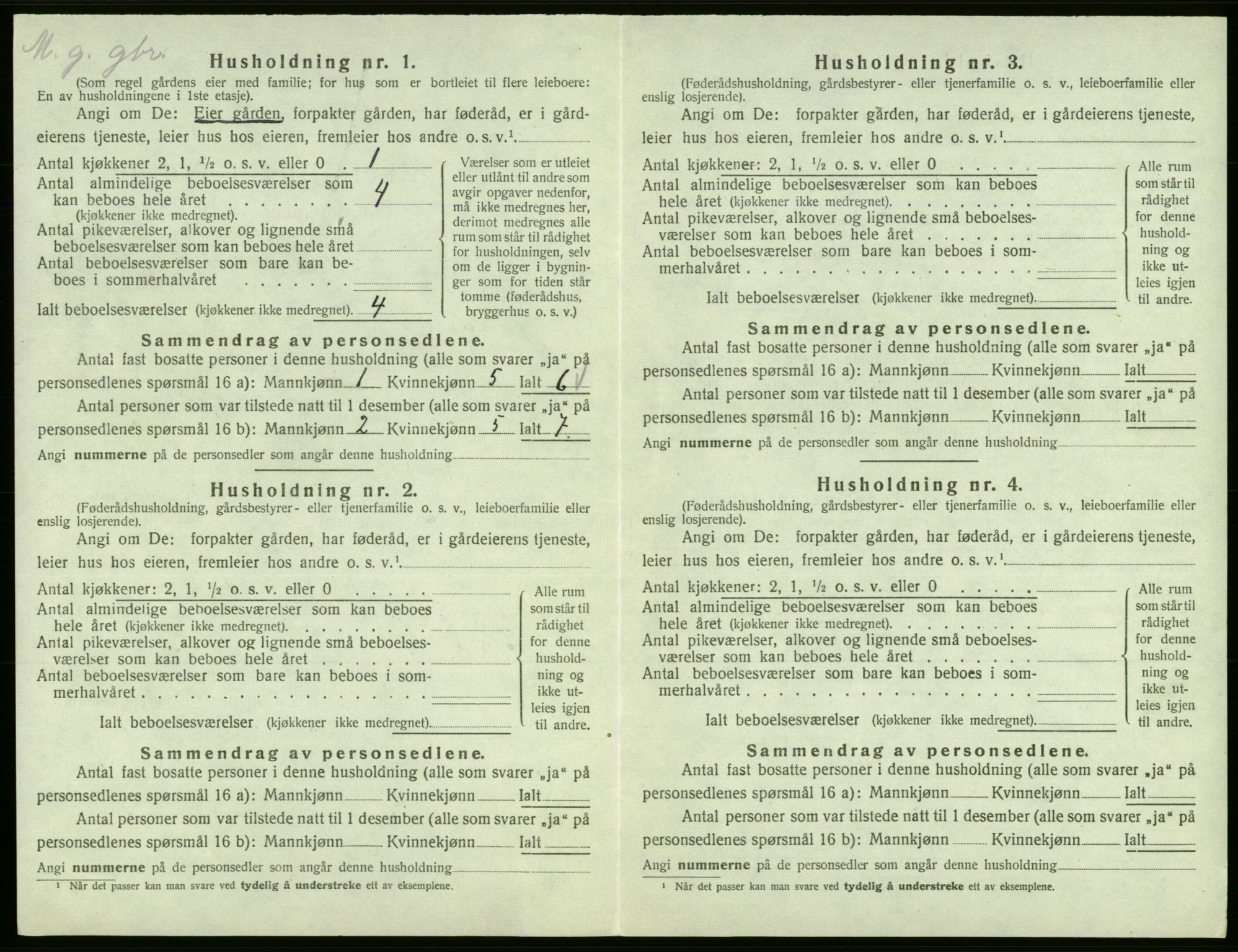 SAB, Folketelling 1920 for 1227 Jondal herred, 1920, s. 305