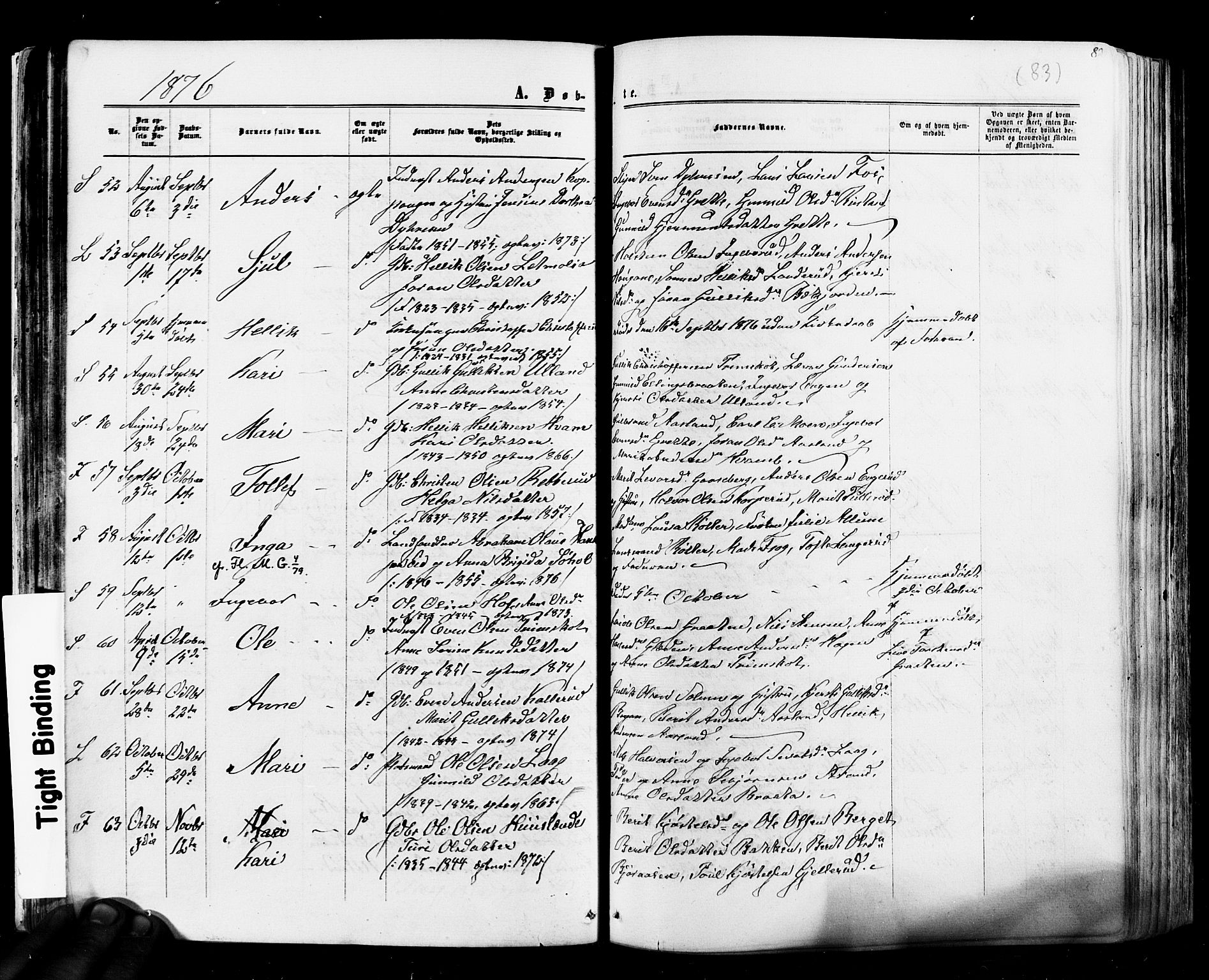 Flesberg kirkebøker, AV/SAKO-A-18/F/Fa/L0007: Ministerialbok nr. I 7, 1861-1878, s. 82